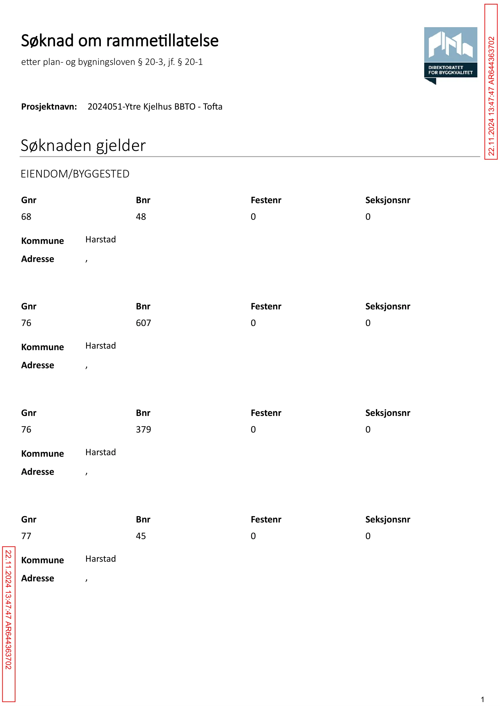 Søknad om rammetillatelse