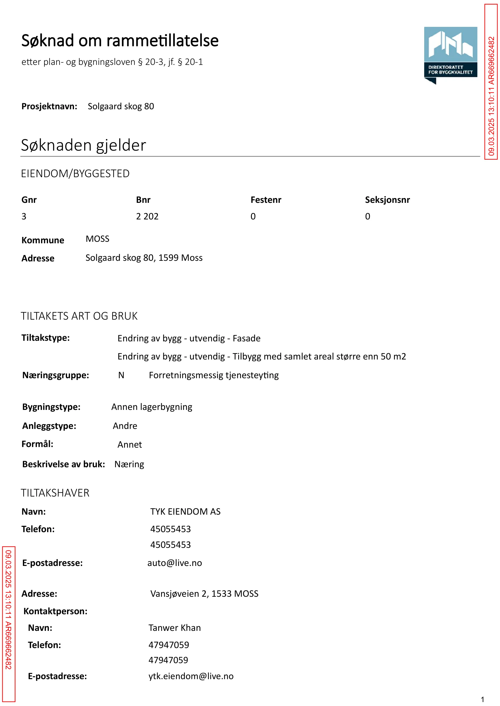 Søknad om rammetillatelse