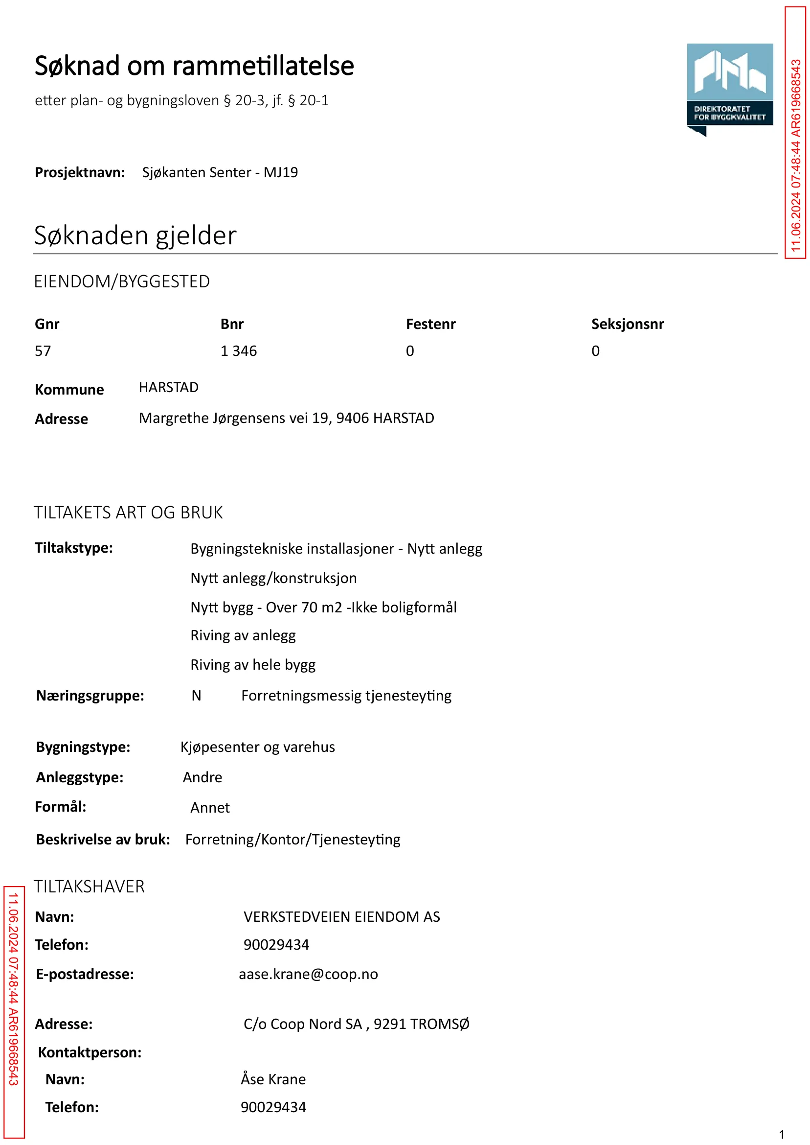 Søknad om rammetillatelse