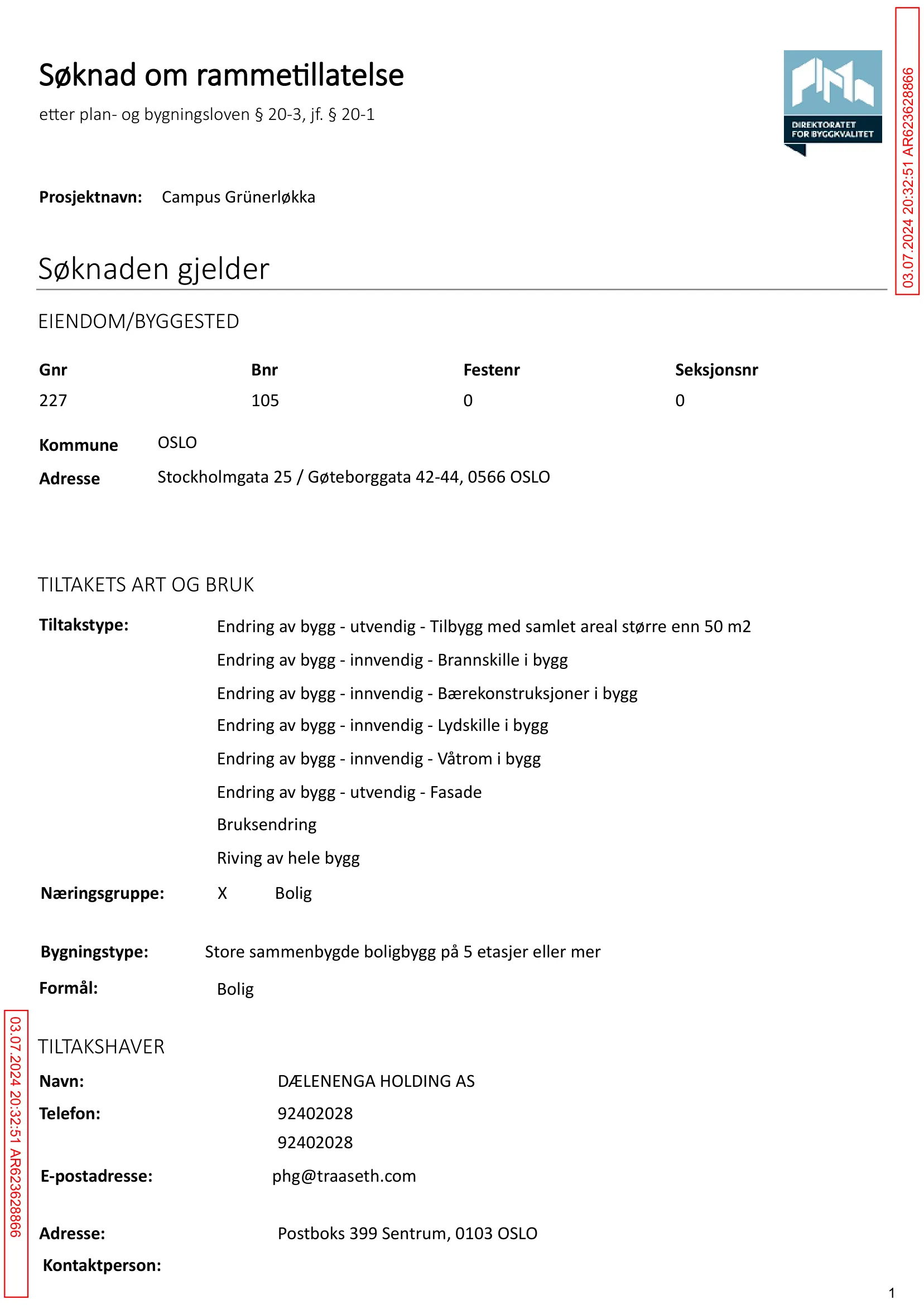 Søknad om rammetillatelse