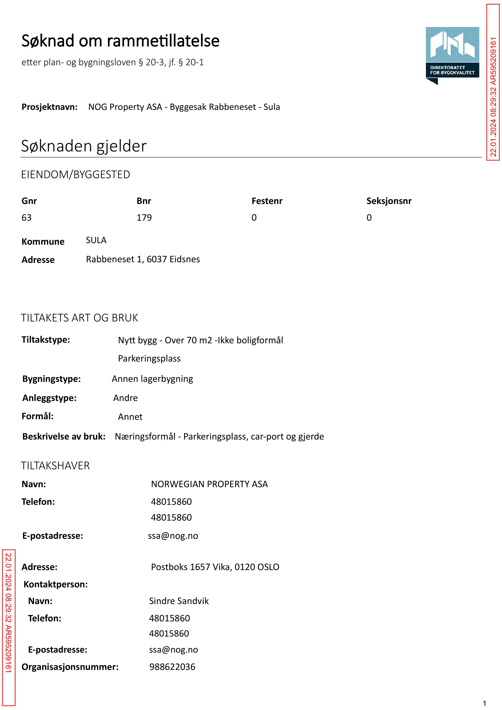 Søknad om rammetillatelse