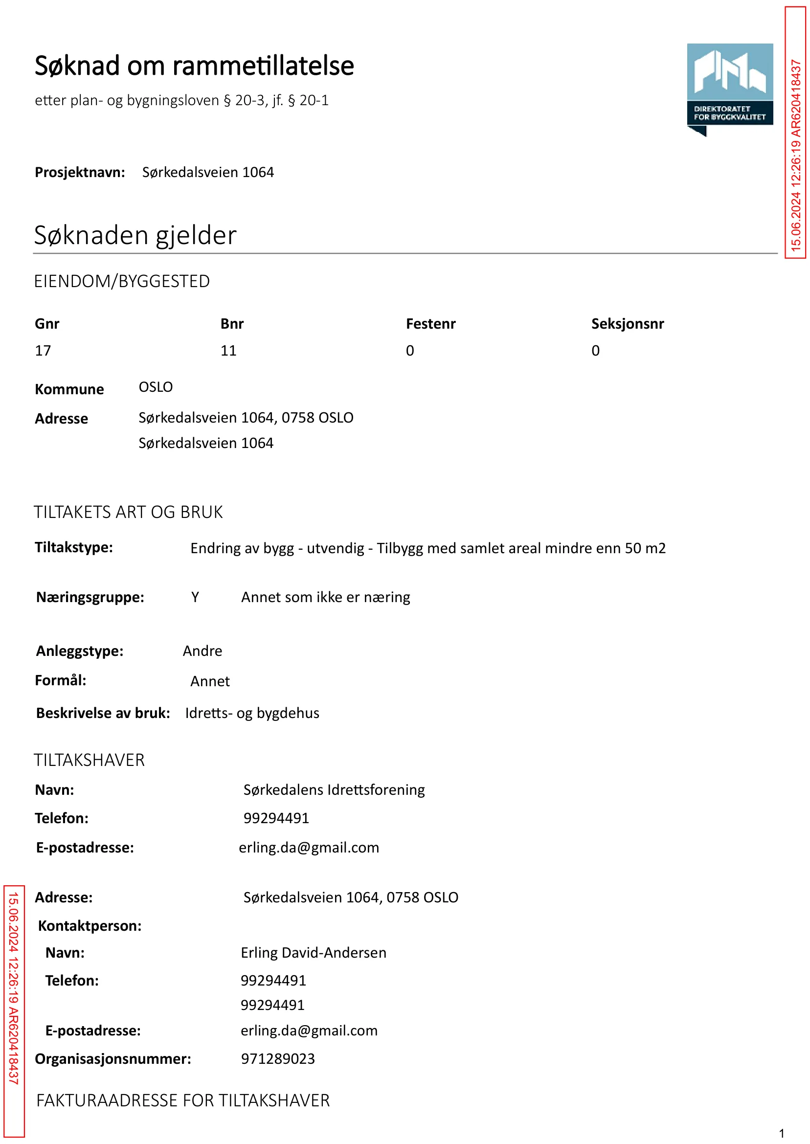 Søknad om rammetillatelse