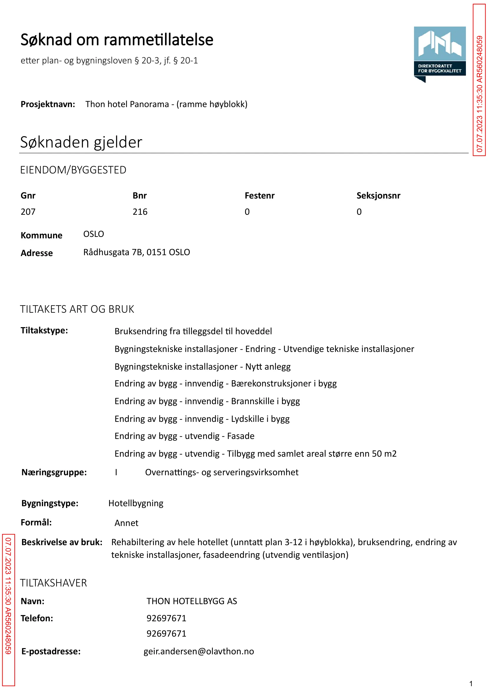 Søknad om rammetillatelse