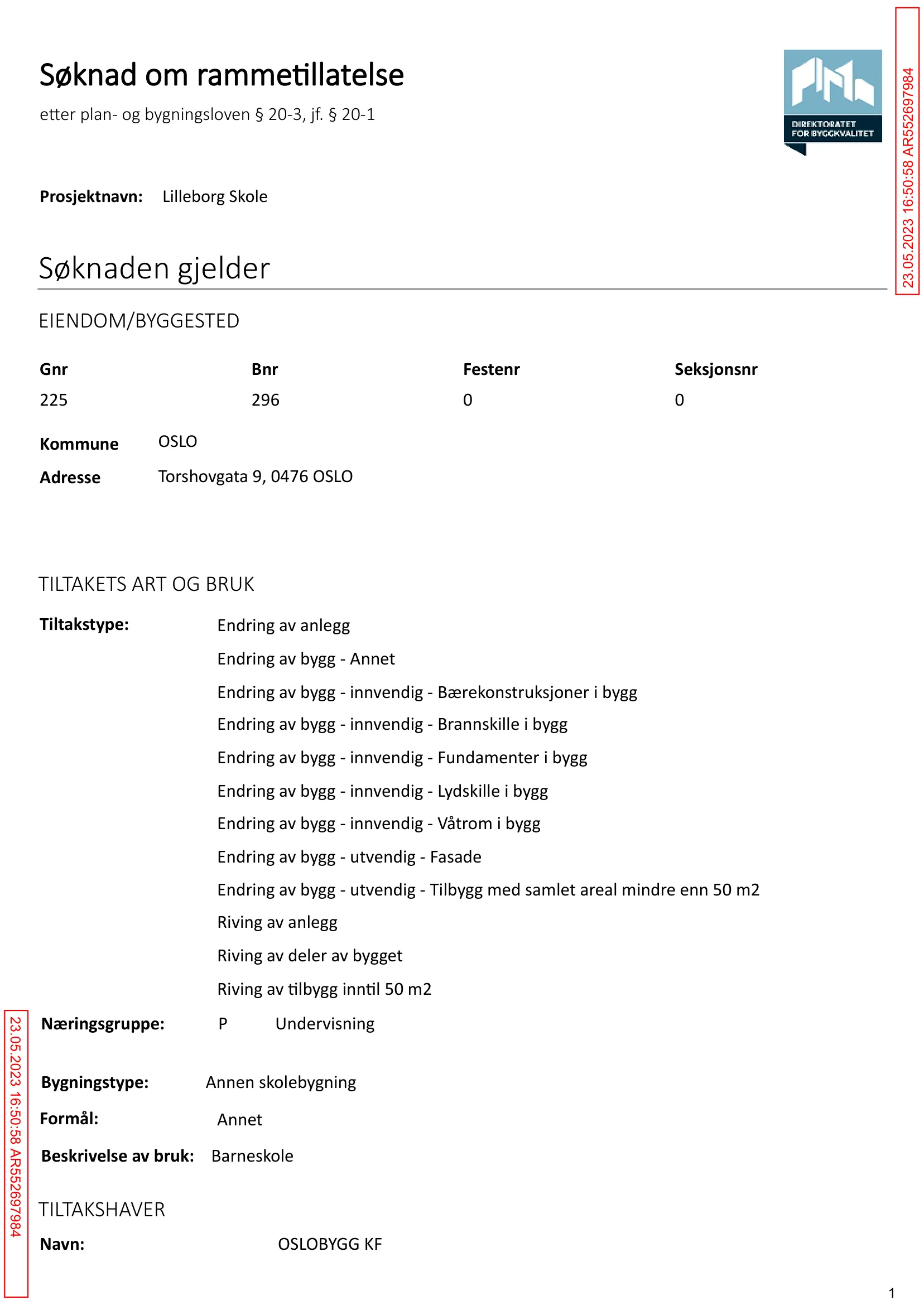 Søknad om rammetillatelse