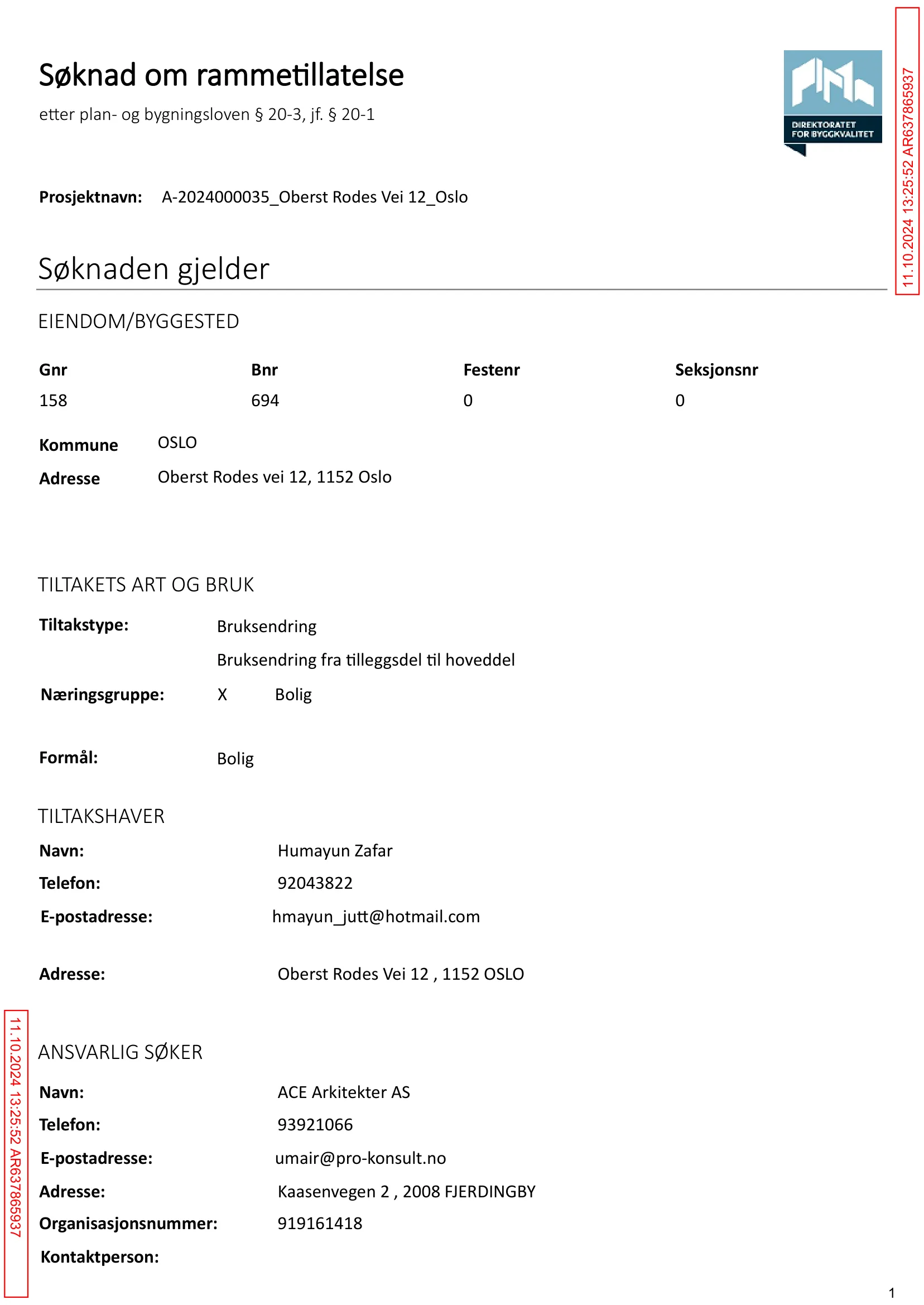 Søknad om rammetillatelse