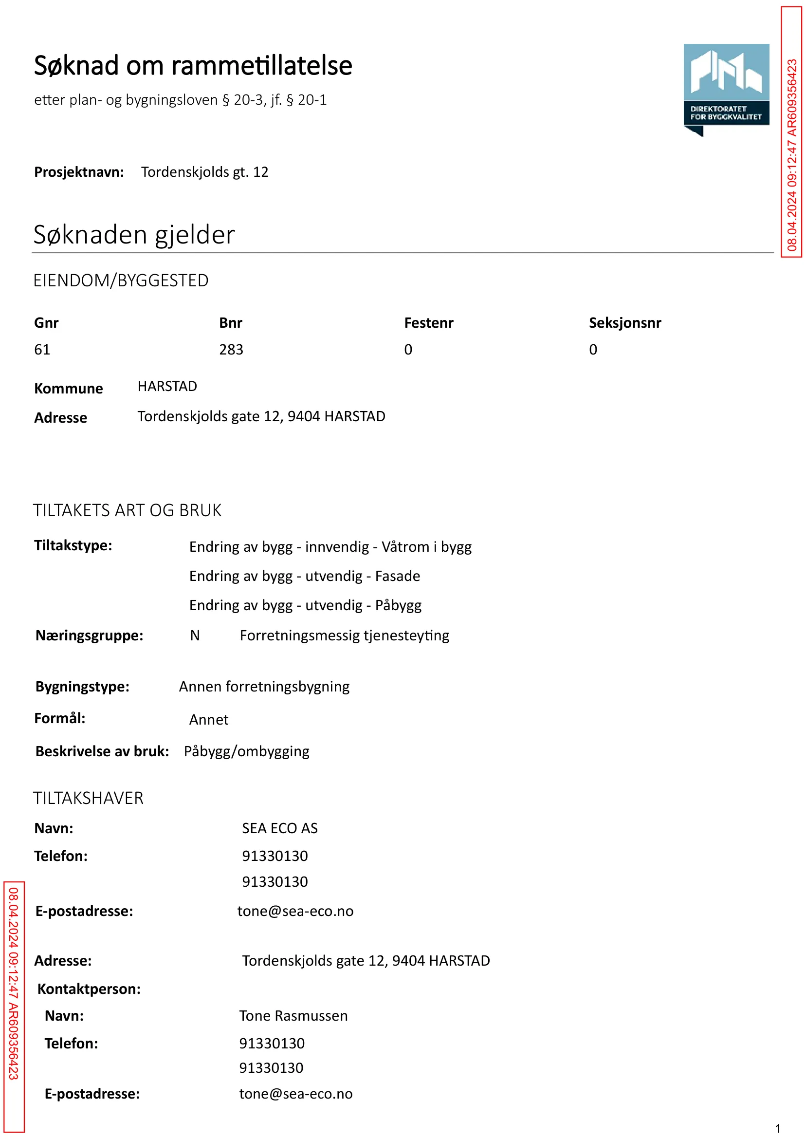 Søknad om rammetillatelse