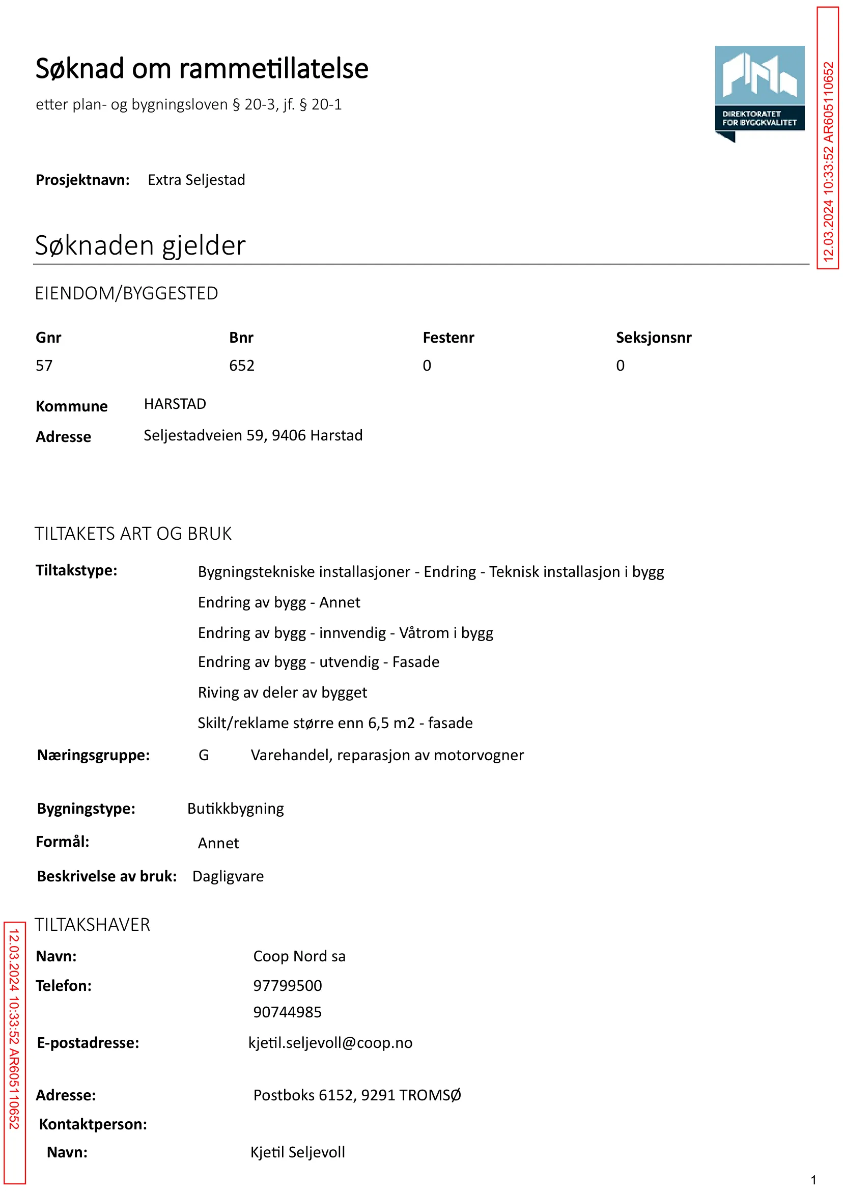 Søknad om rammetillatelse