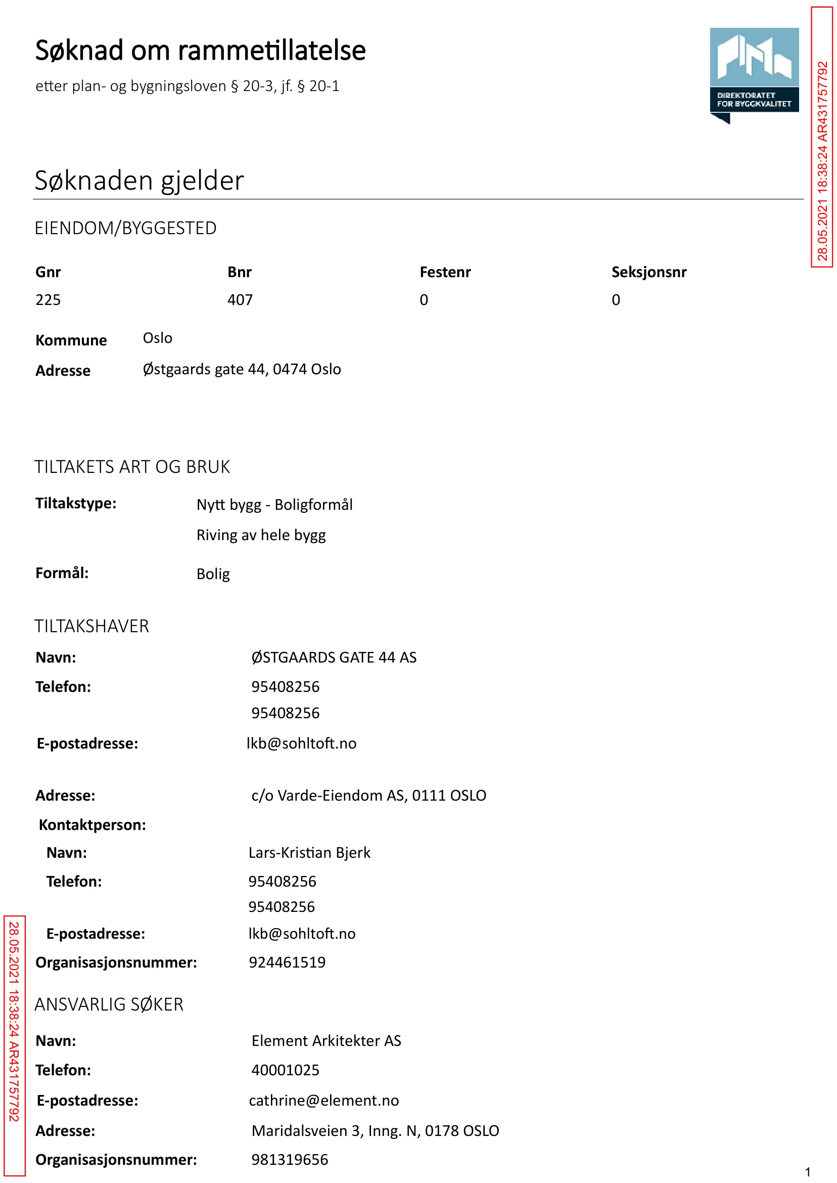 Søknad om rammetillatelse