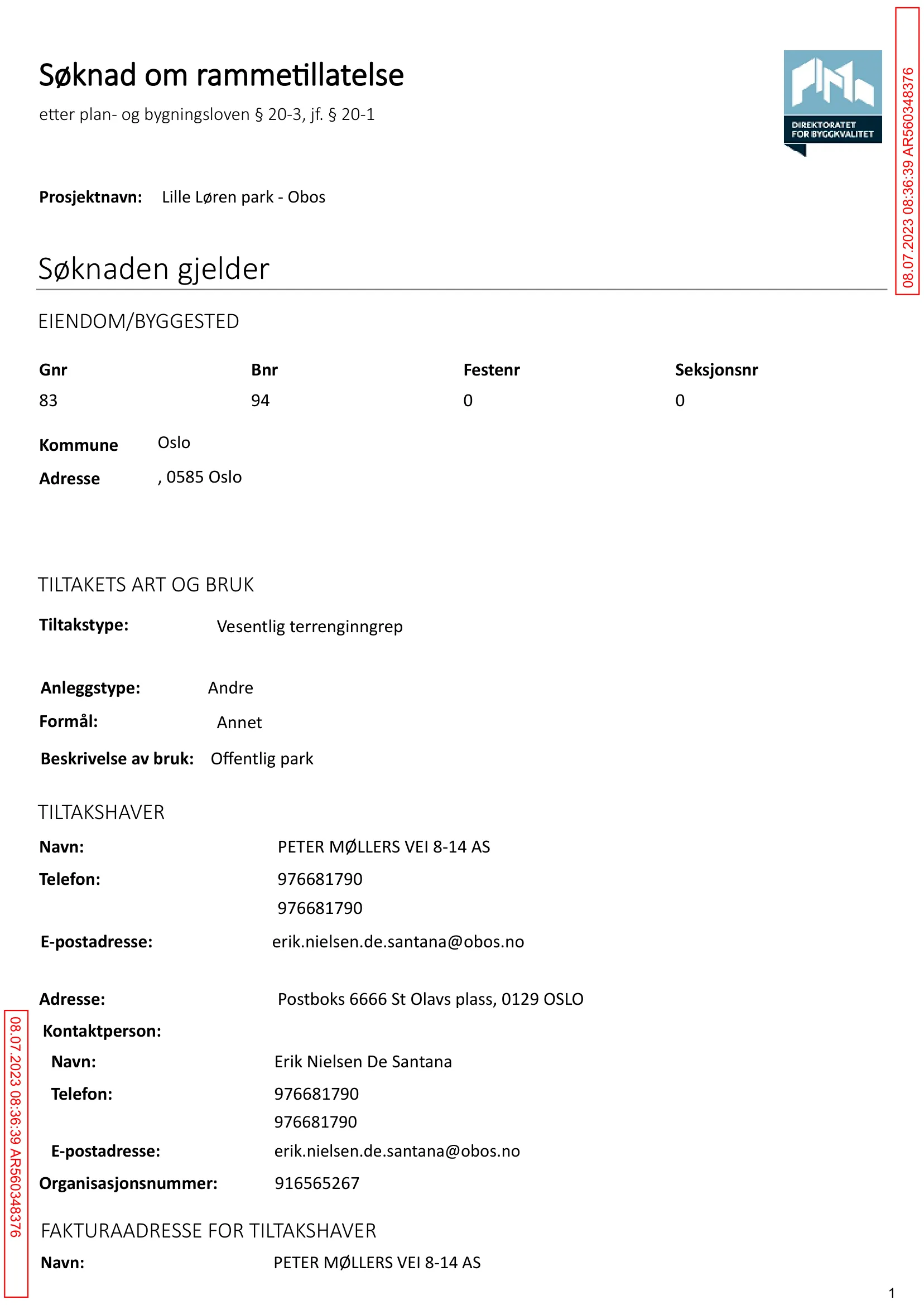 Søknad om rammetillatelse