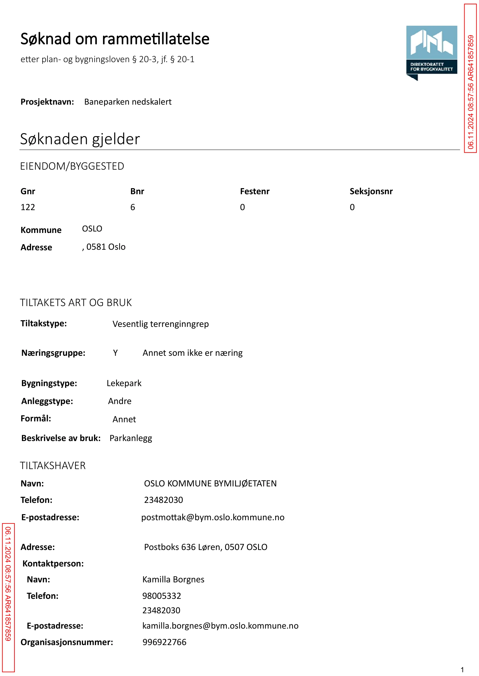 Søknad om rammetillatelse