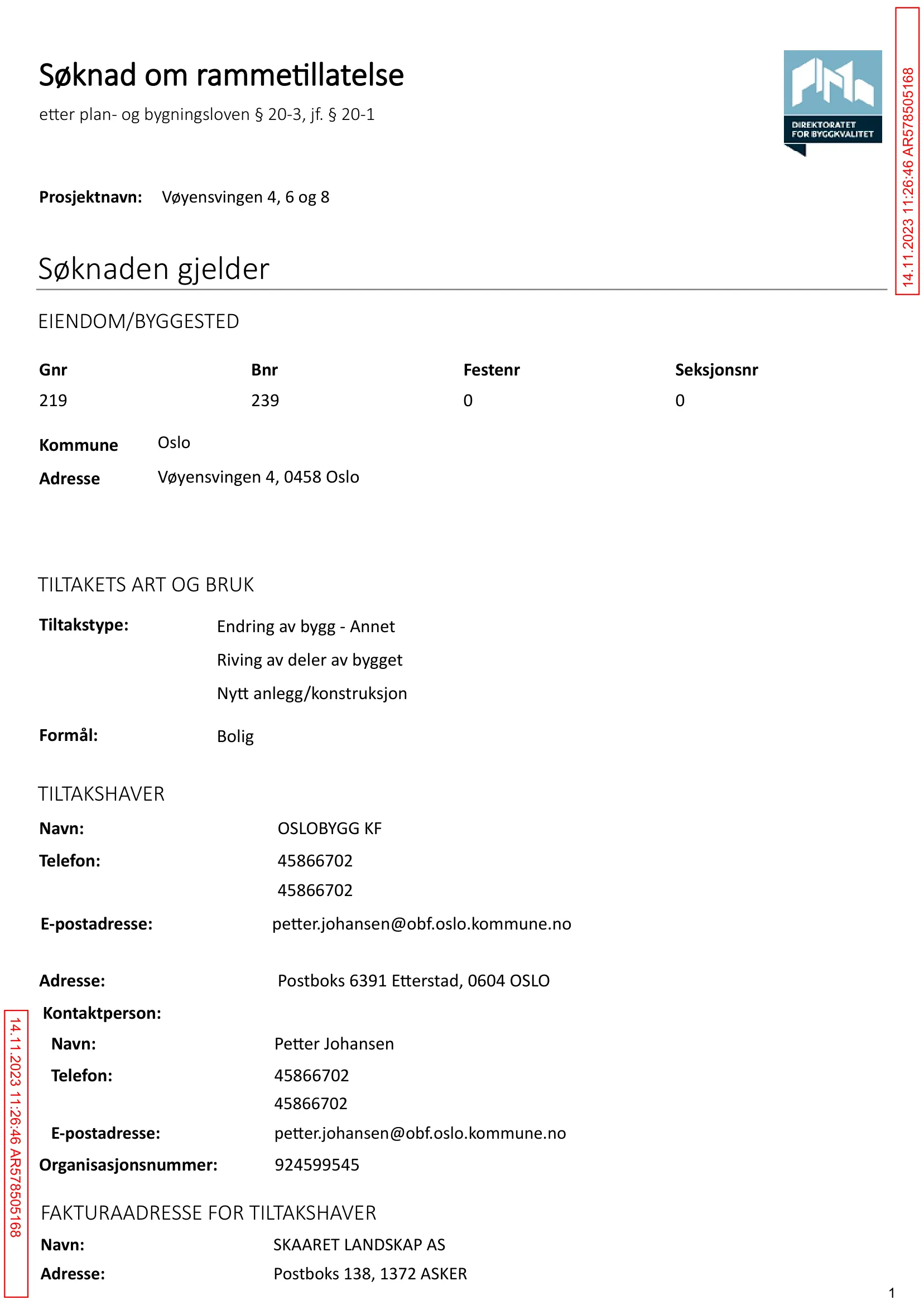 Søknad om rammetillatelse