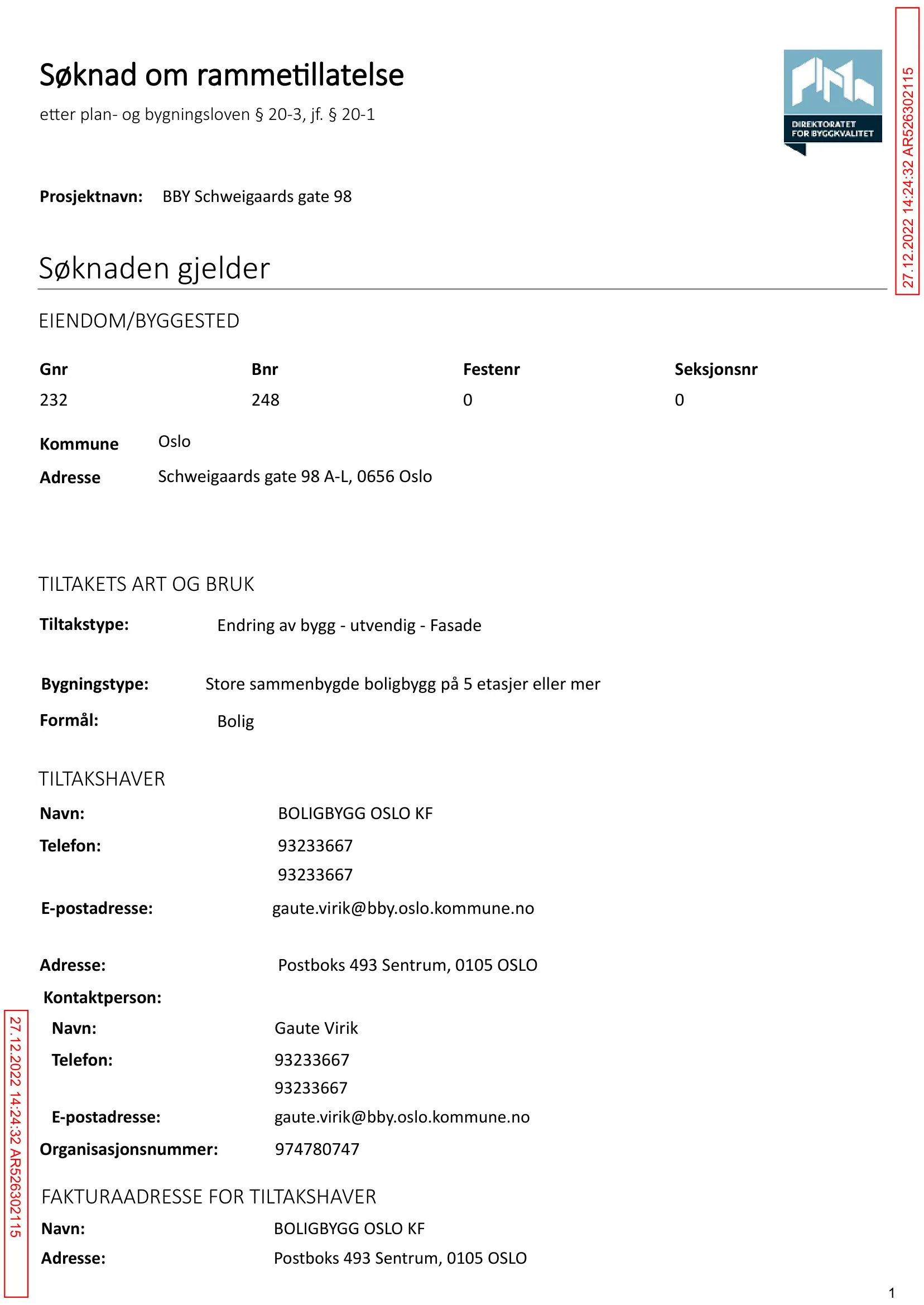 Søknad om rammetillatelse
