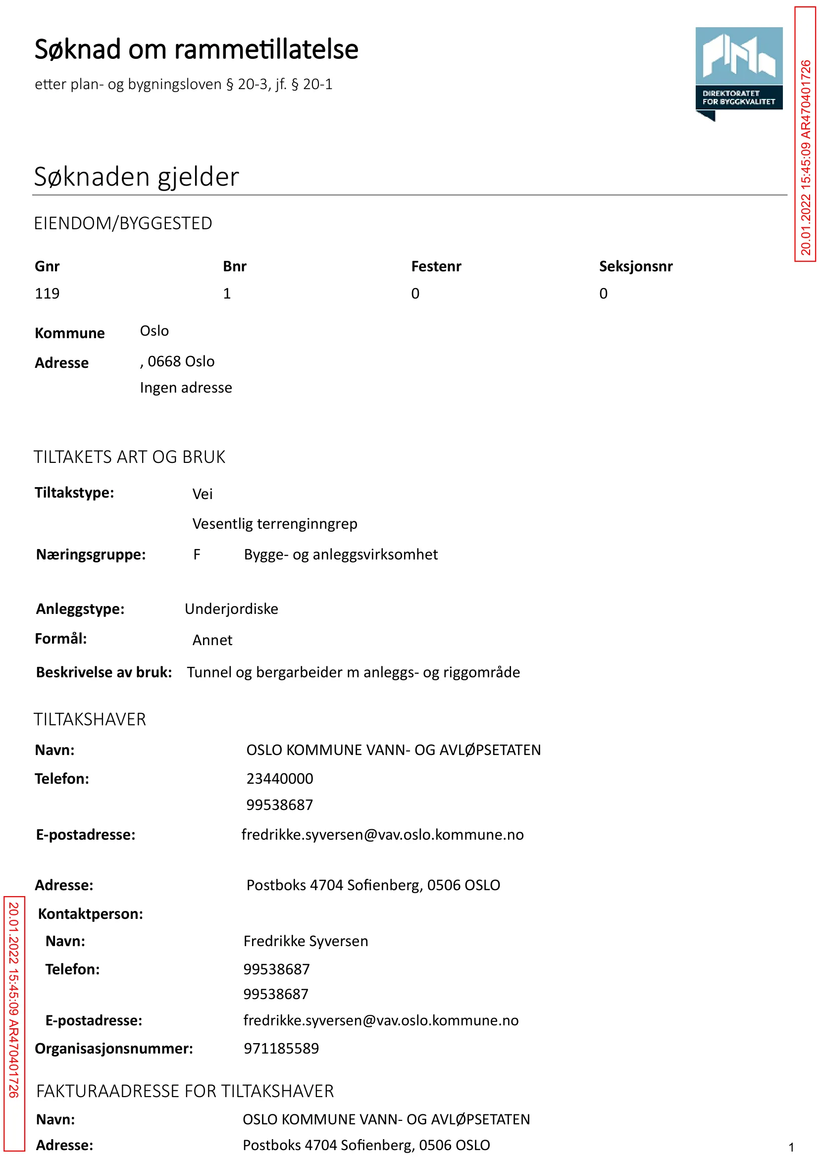 Søknad om rammetillatelse