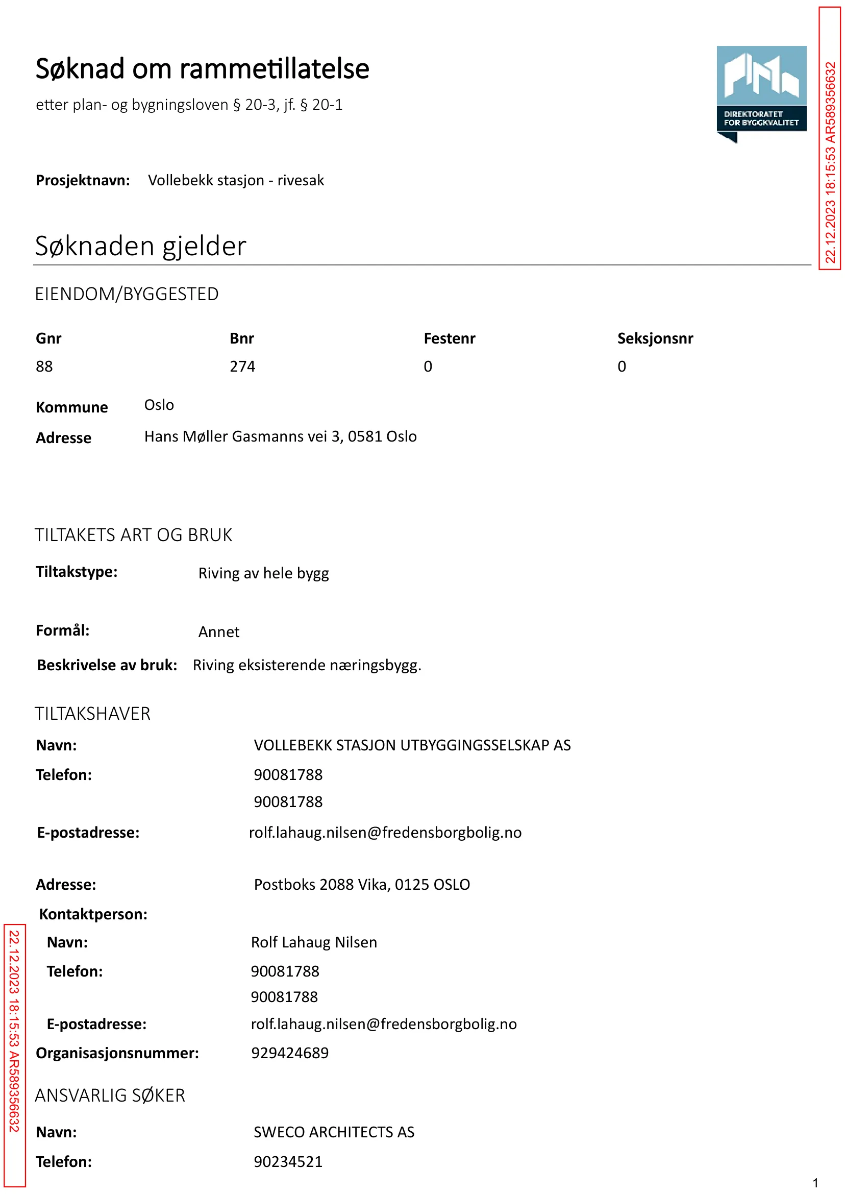 Søknad om rammetillatelse