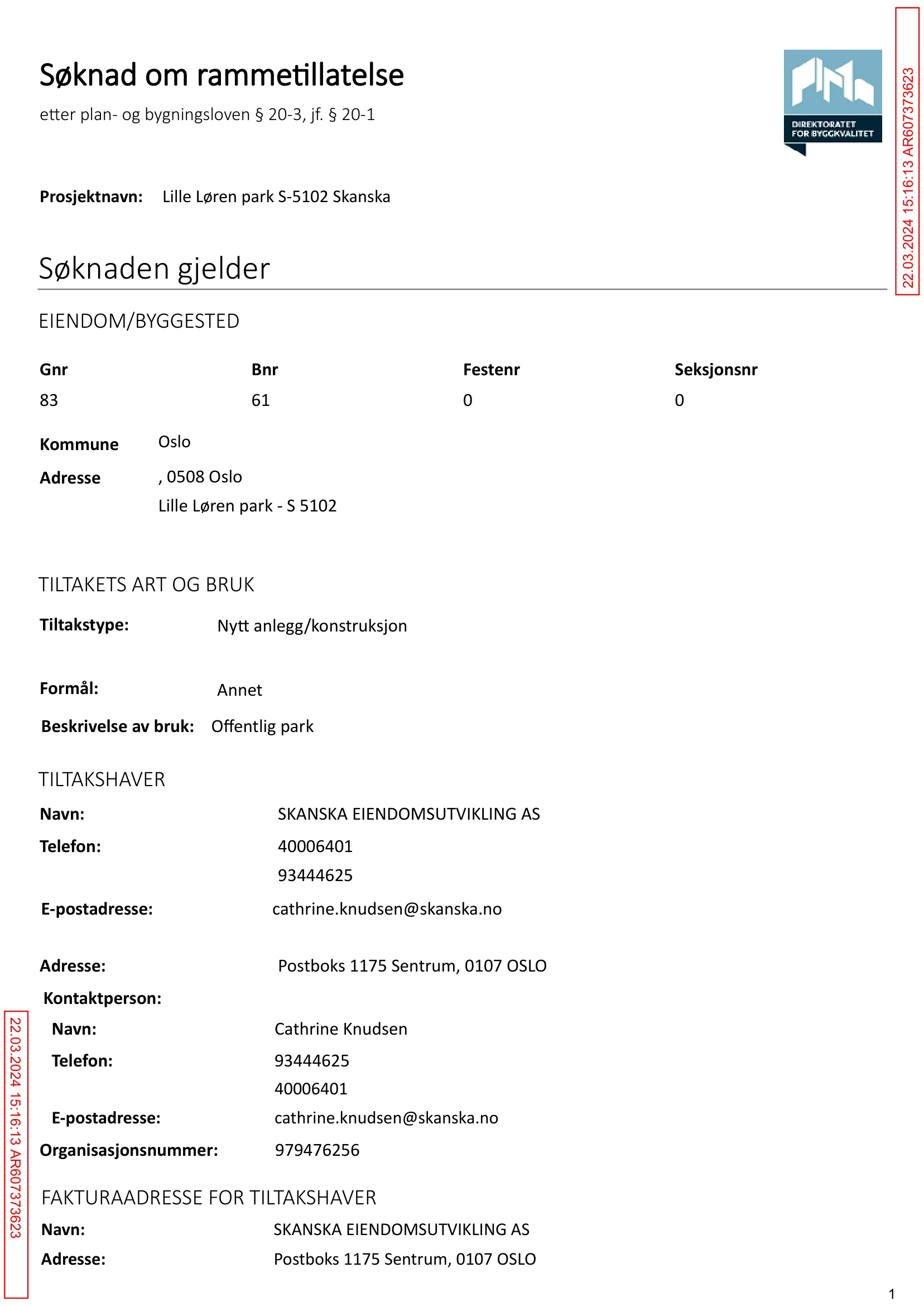 Søknad om rammetillatelse