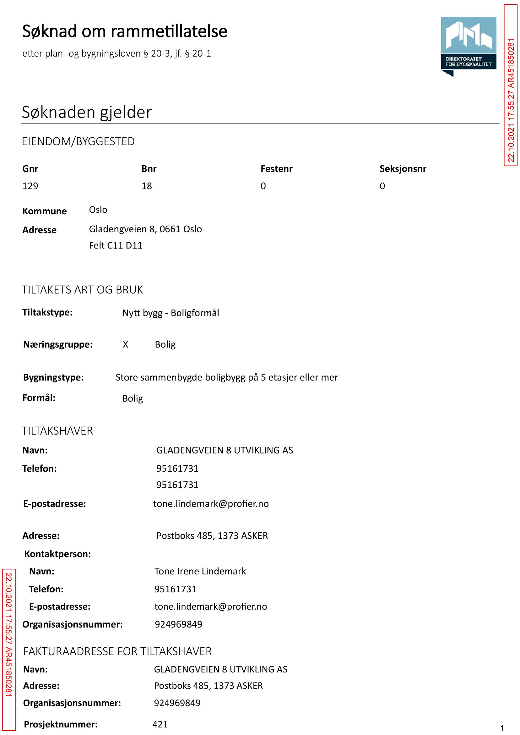 Søknad om rammetillatelse