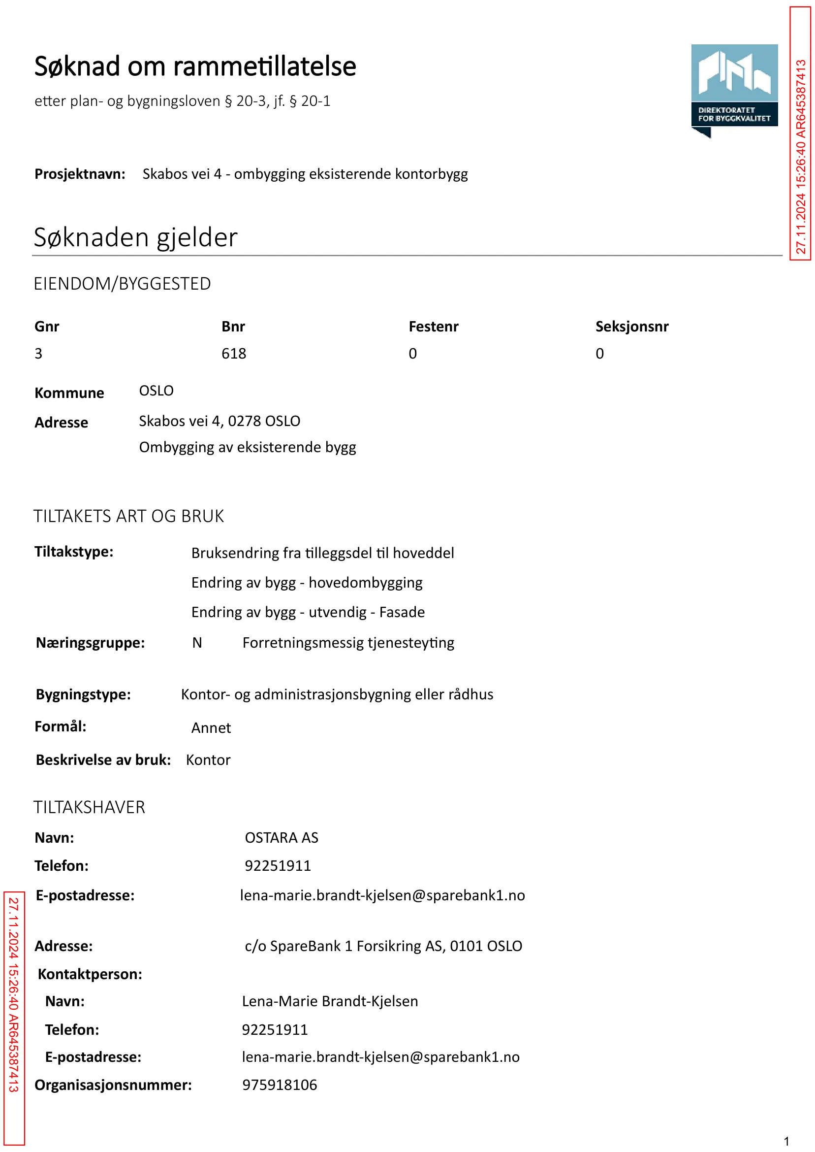 Søknad om rammetillatelse