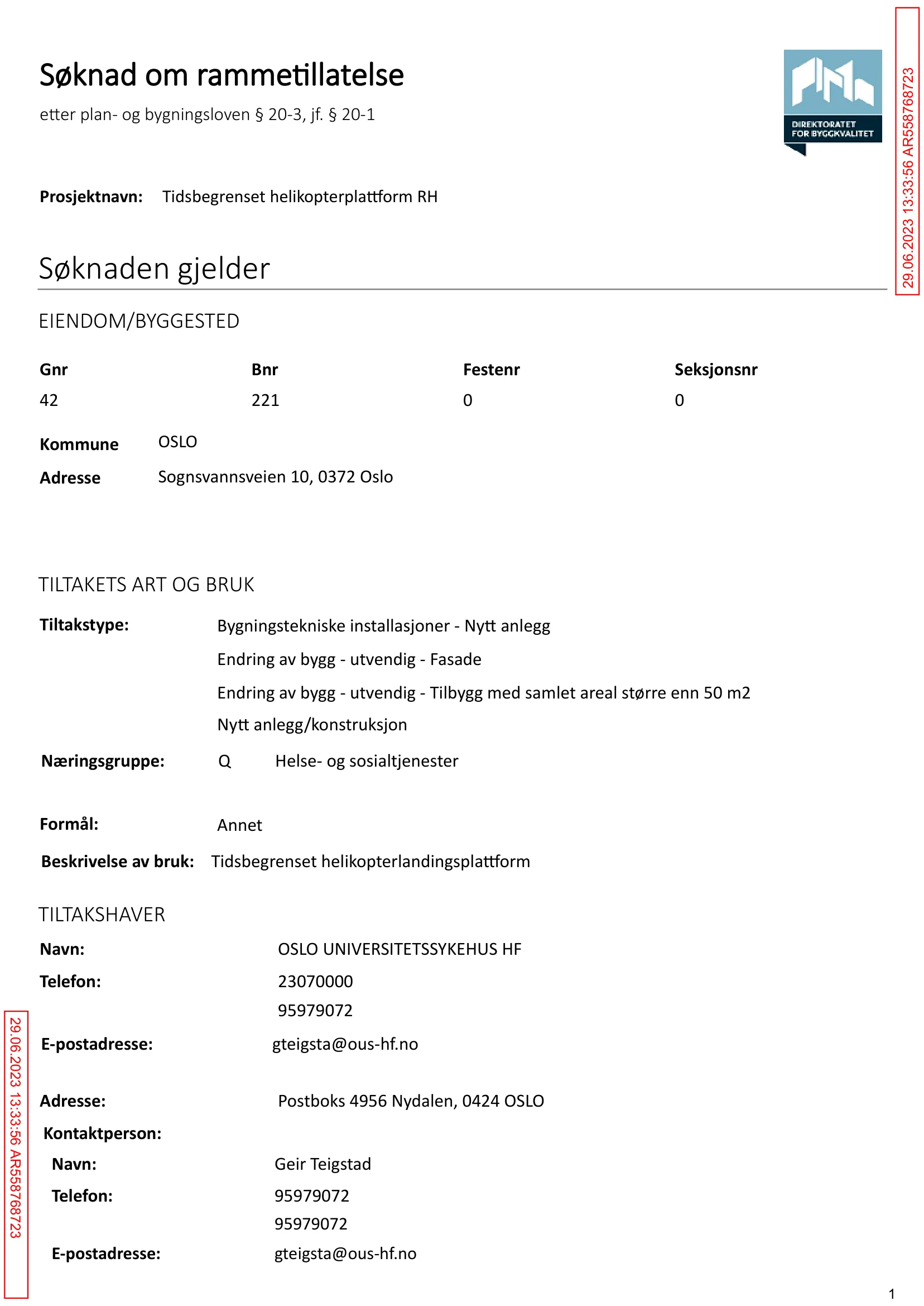 Søknad om rammetillatelse