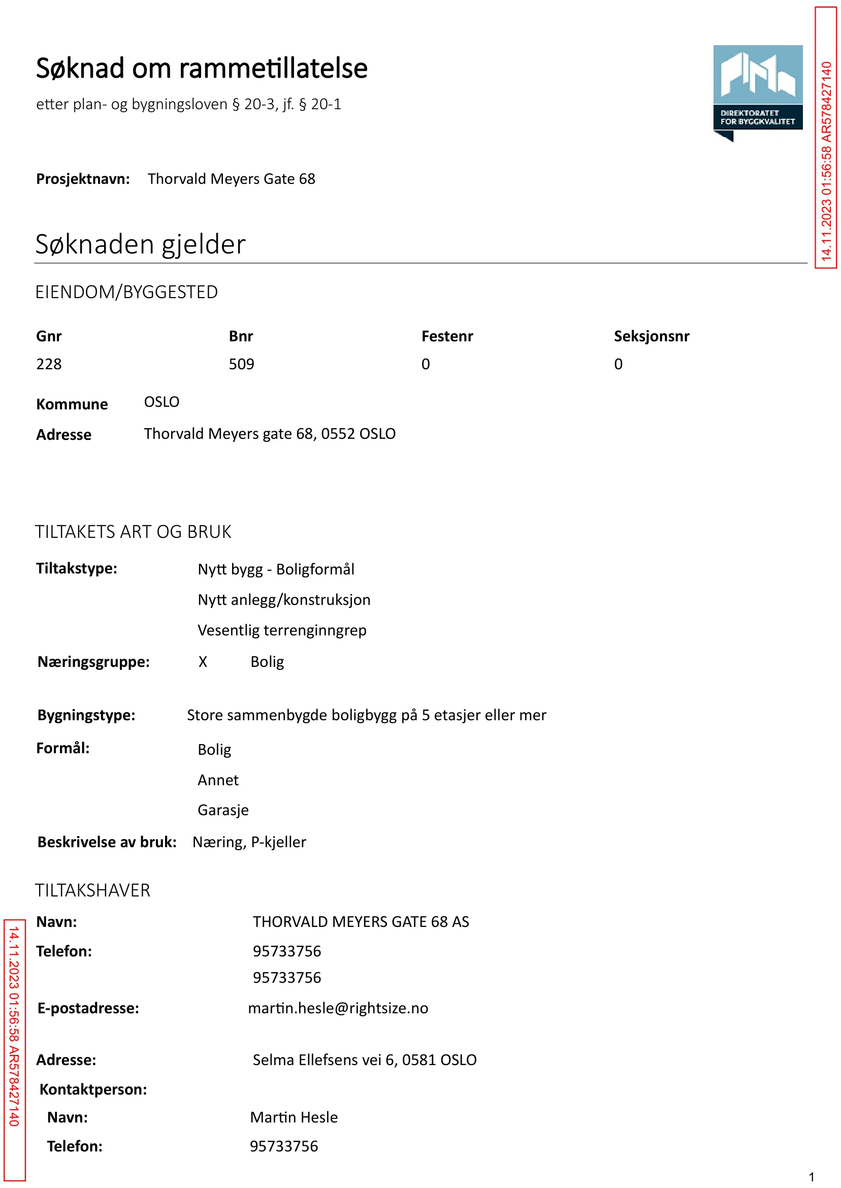 Søknad om rammetillatelse