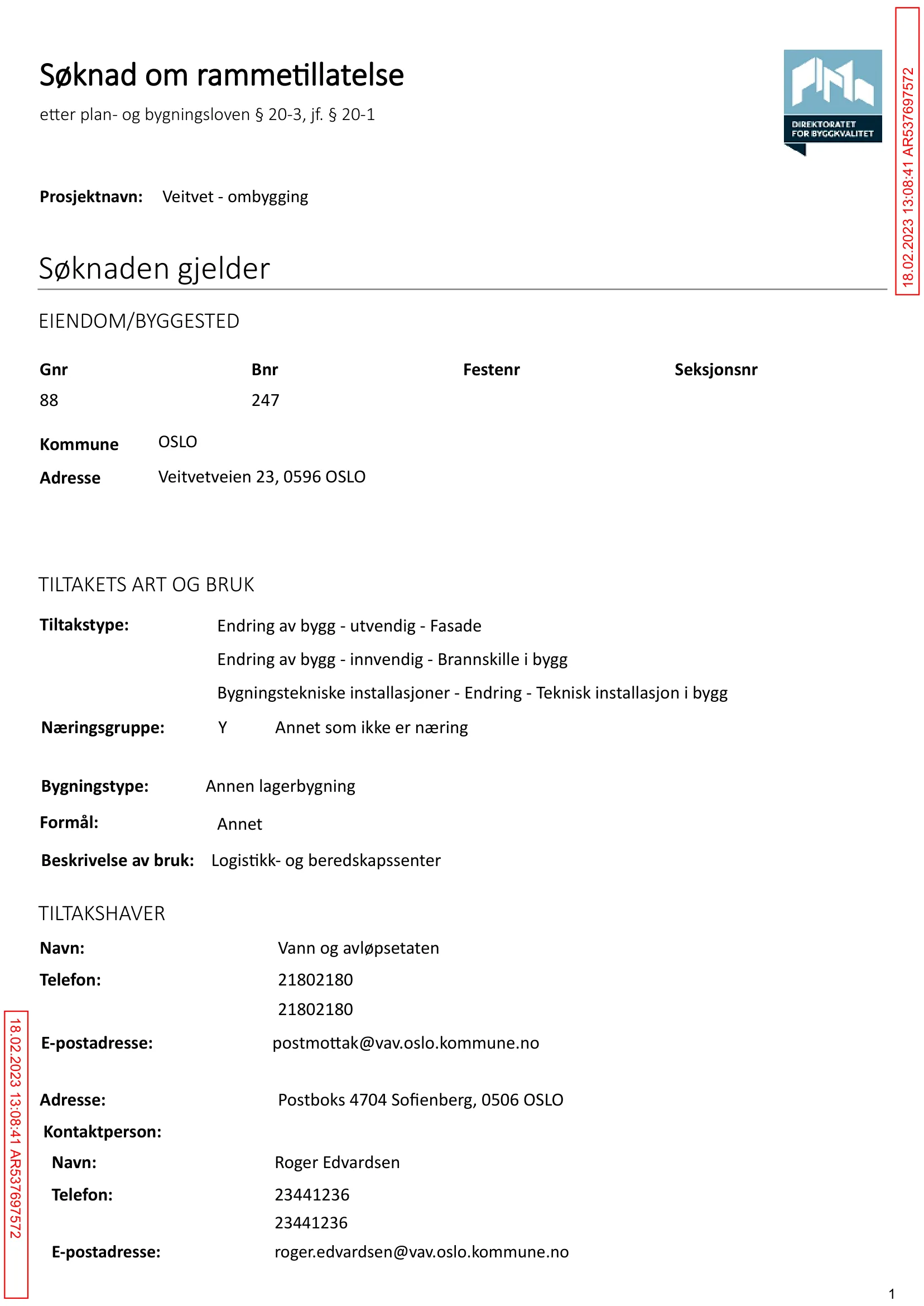 Søknad om rammetillatelse