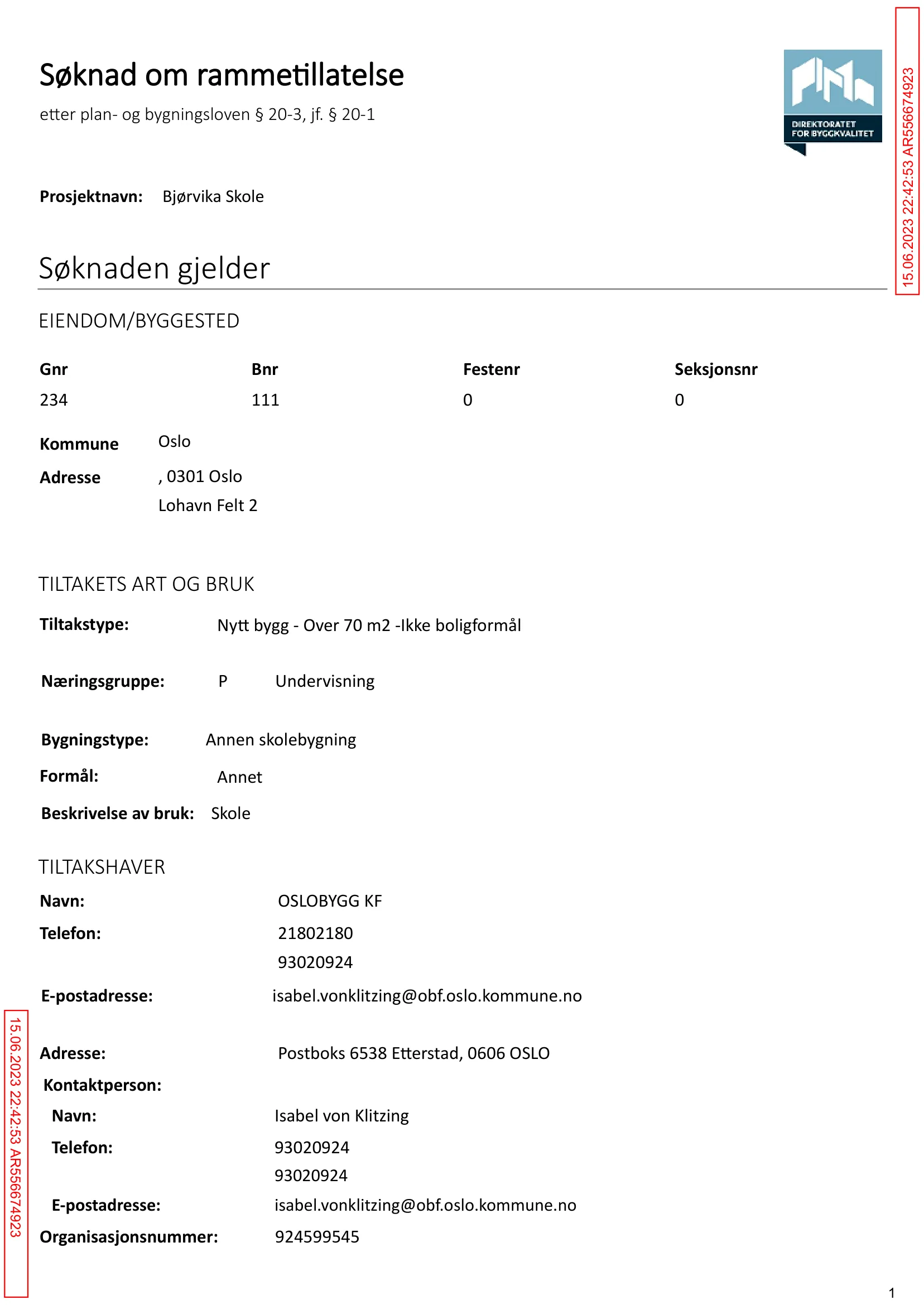 Søknad om rammetillatelse
