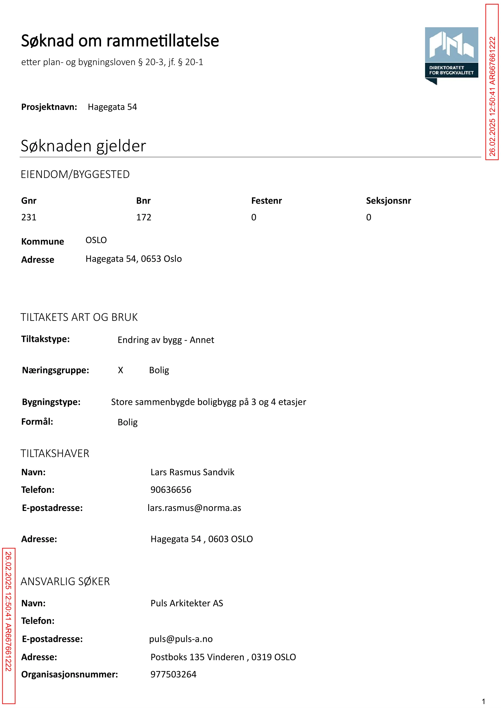 Søknad om rammetillatelse