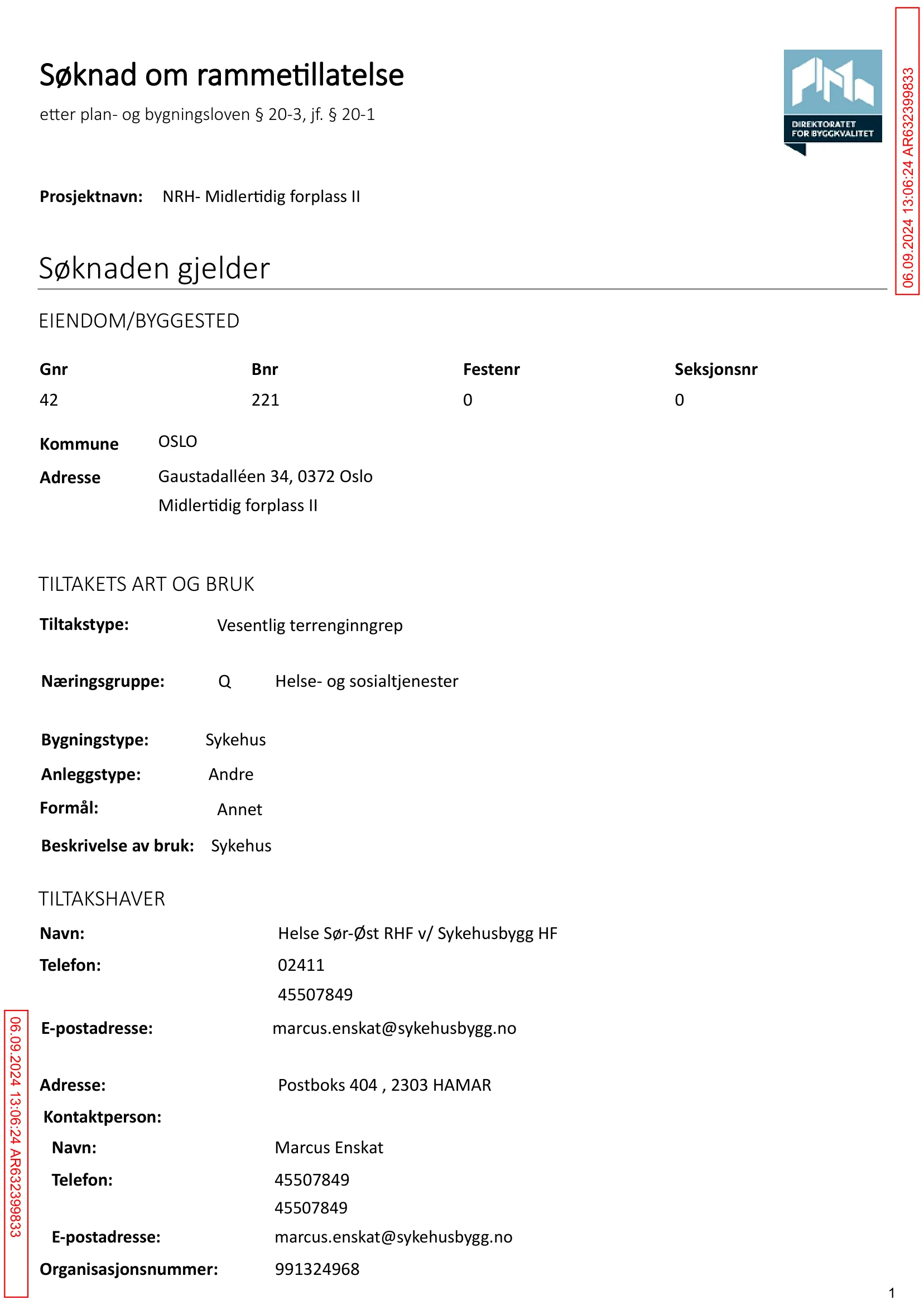 Søknad om rammetillatelse