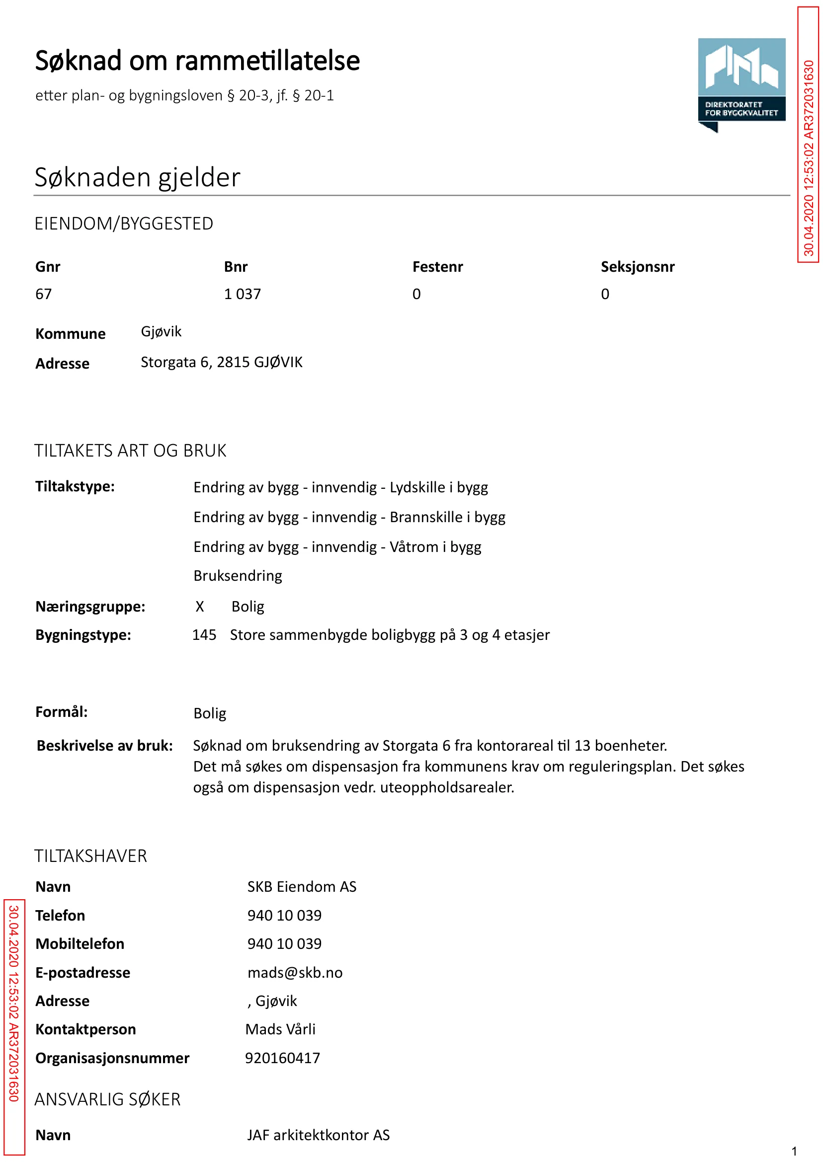 Søknad om rammetillatelse