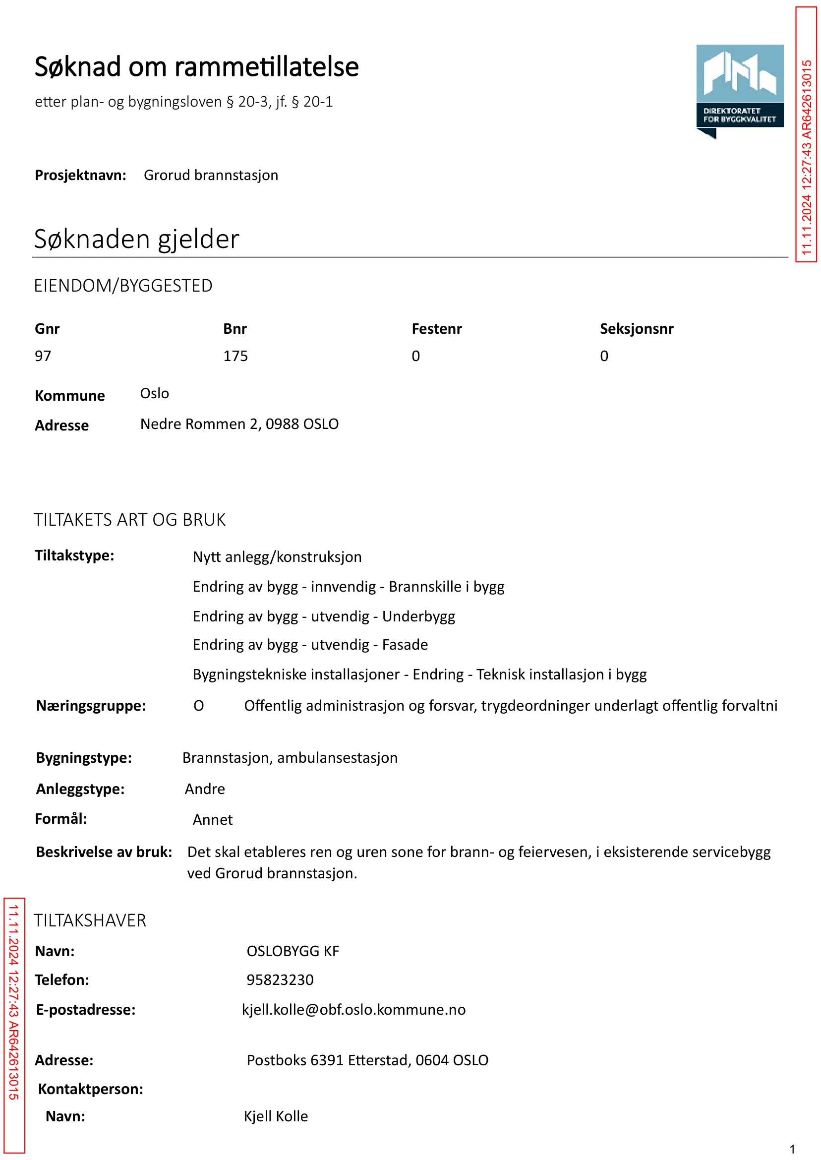 Søknad om rammetillatelse