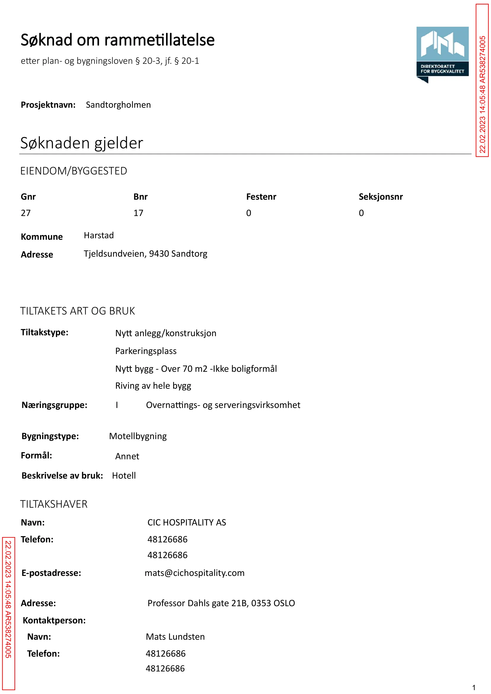 Søknad om rammetillatelse