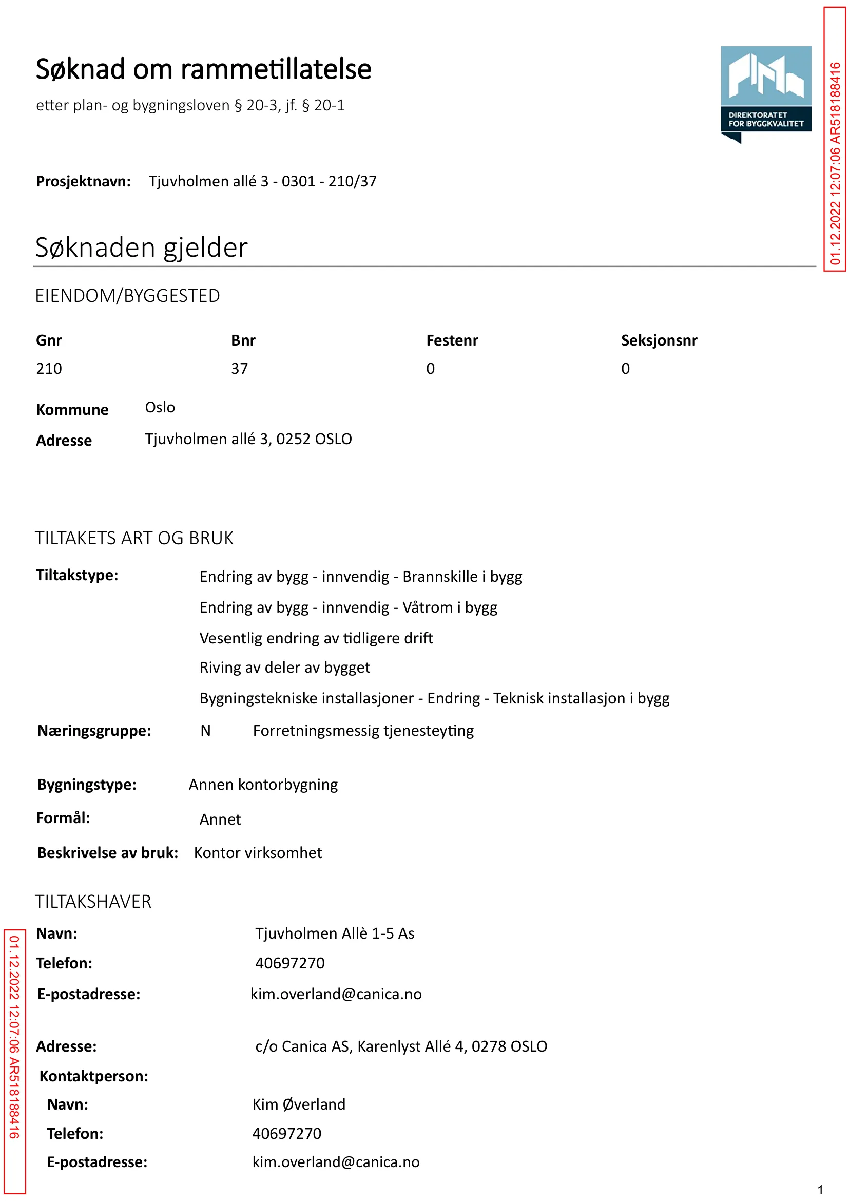 Søknad om rammetillatelse