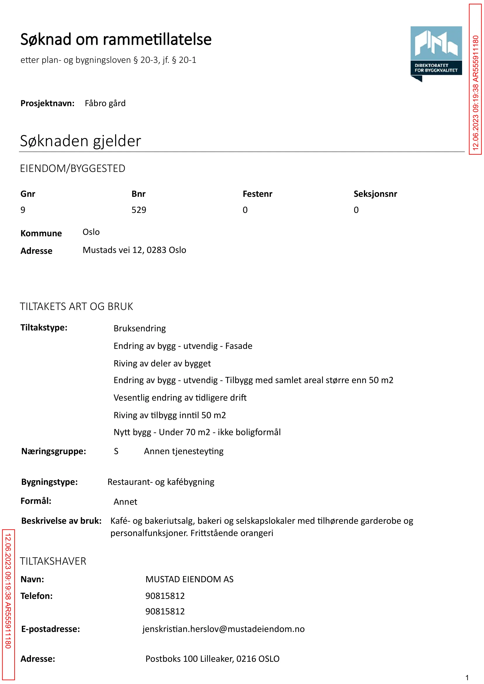 Søknad om rammetillatelse