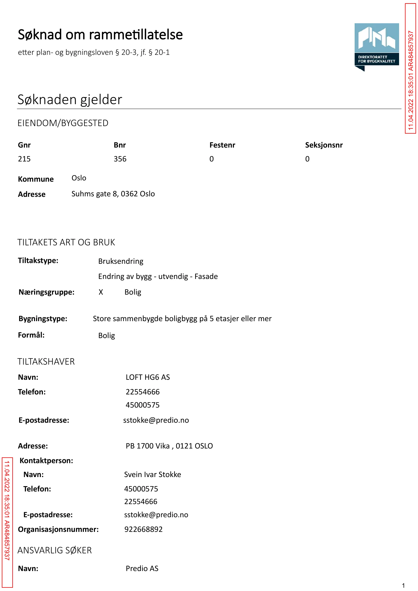 Søknad om rammetillatelse