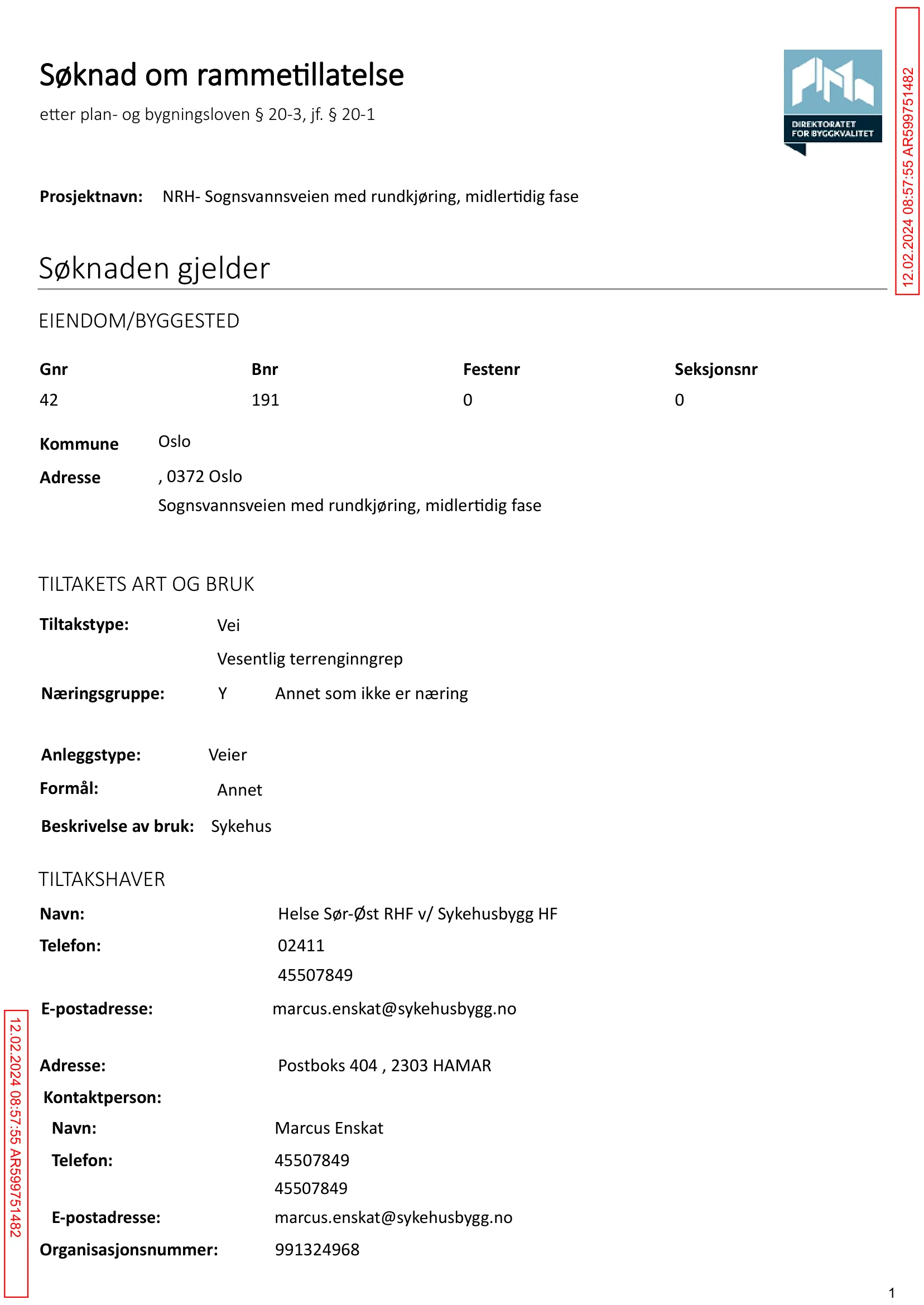 Søknad om rammetillatelse