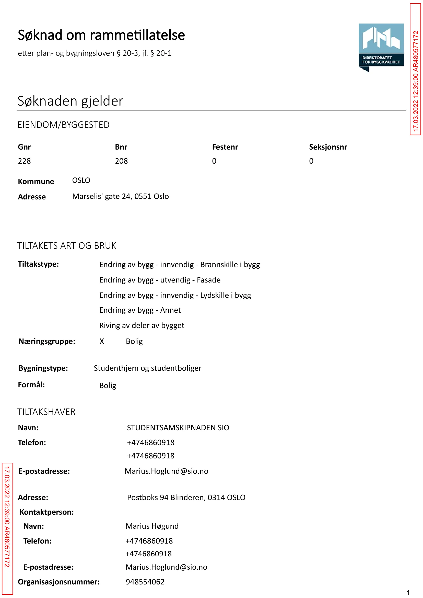 Søknad om rammetillatelse