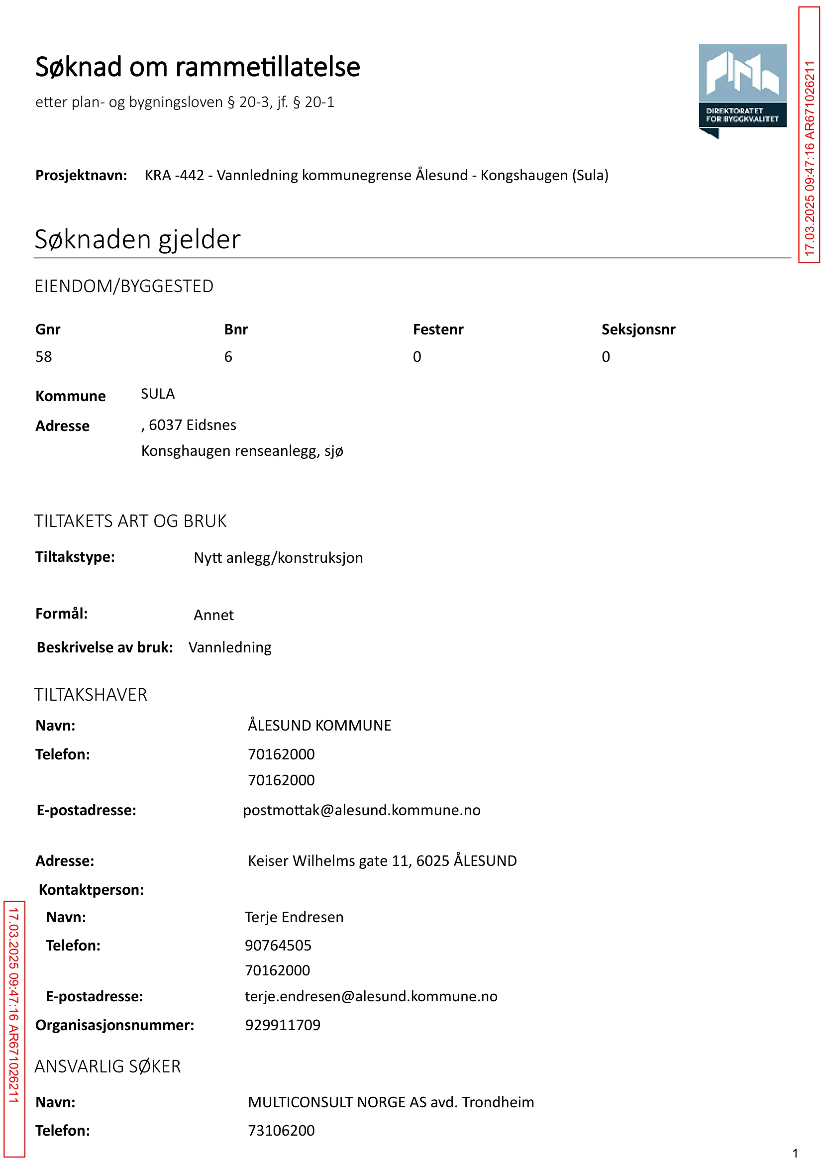 Søknad om rammetillatelse