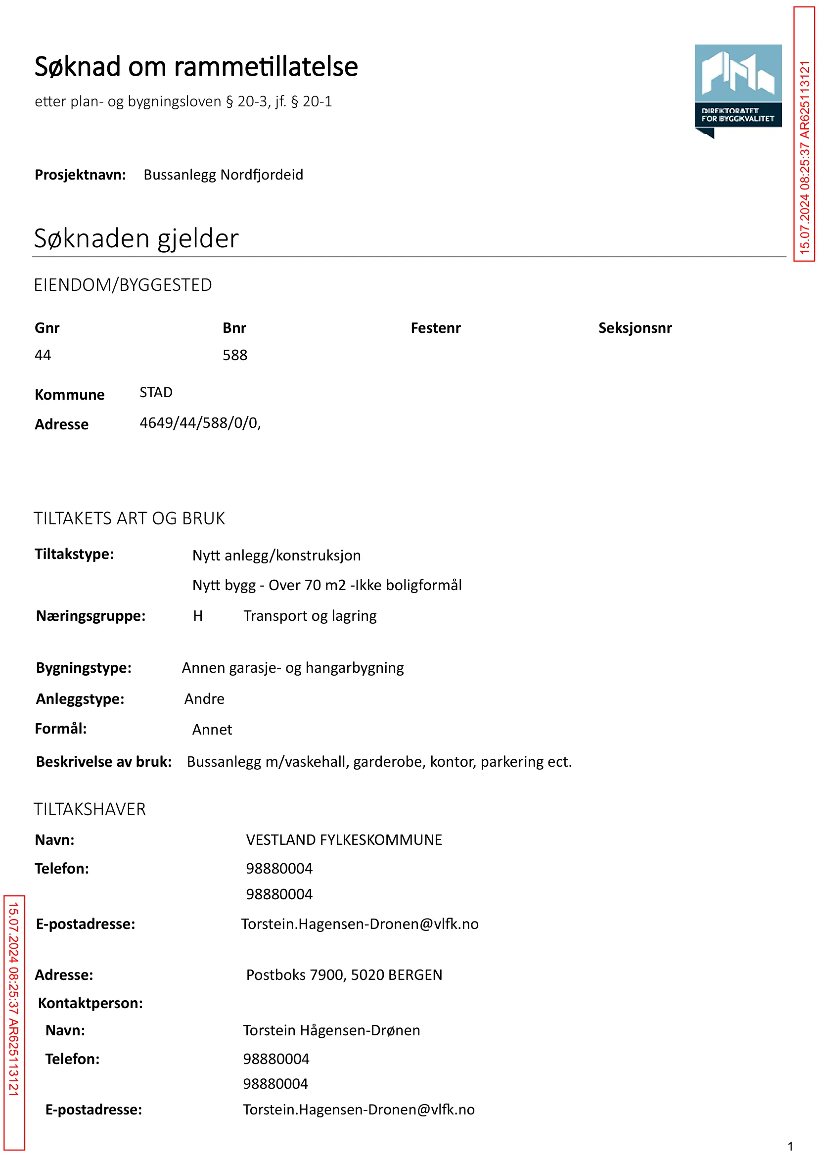 Søknad om rammetillatelse