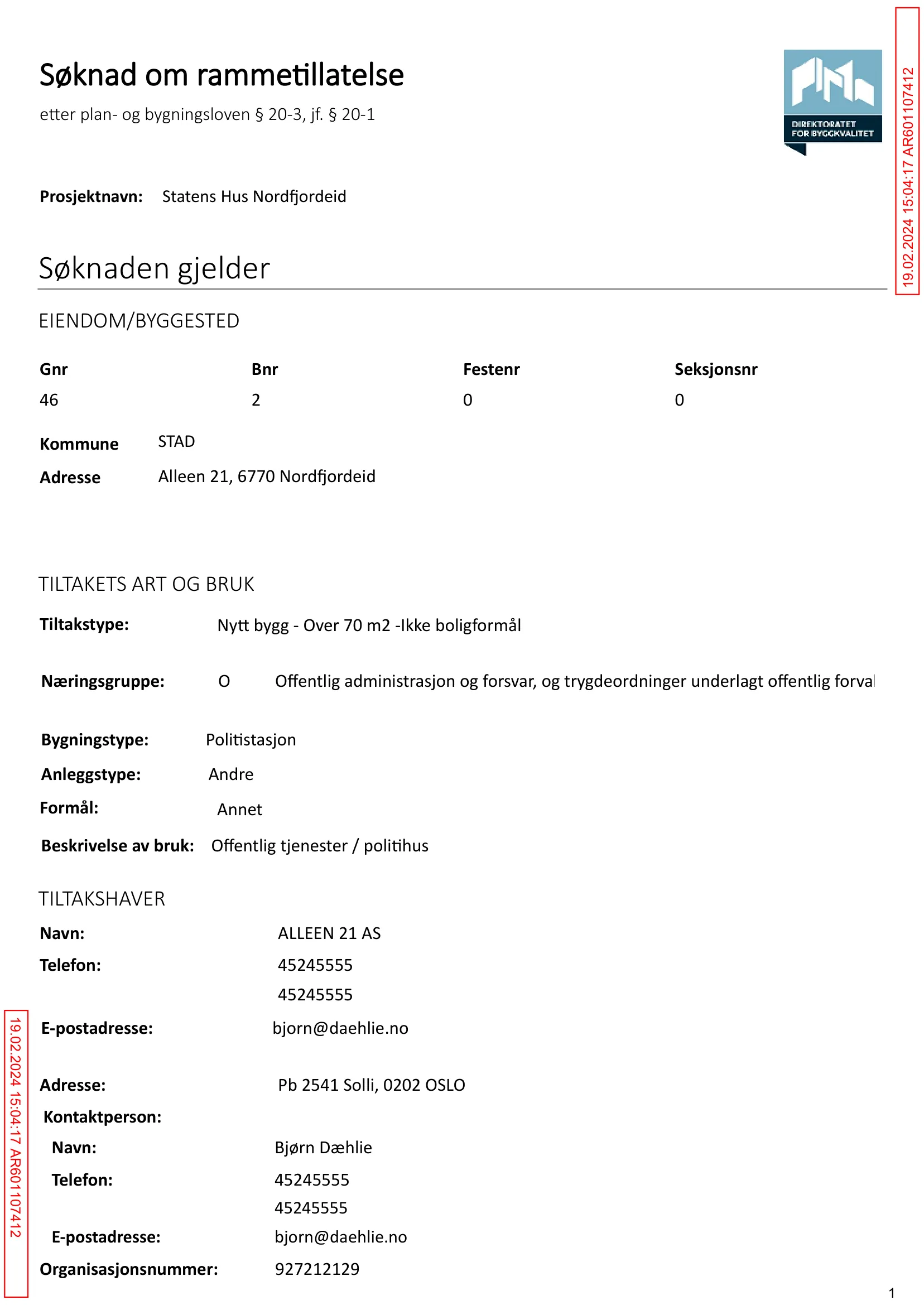 Søknad om rammetillatelse