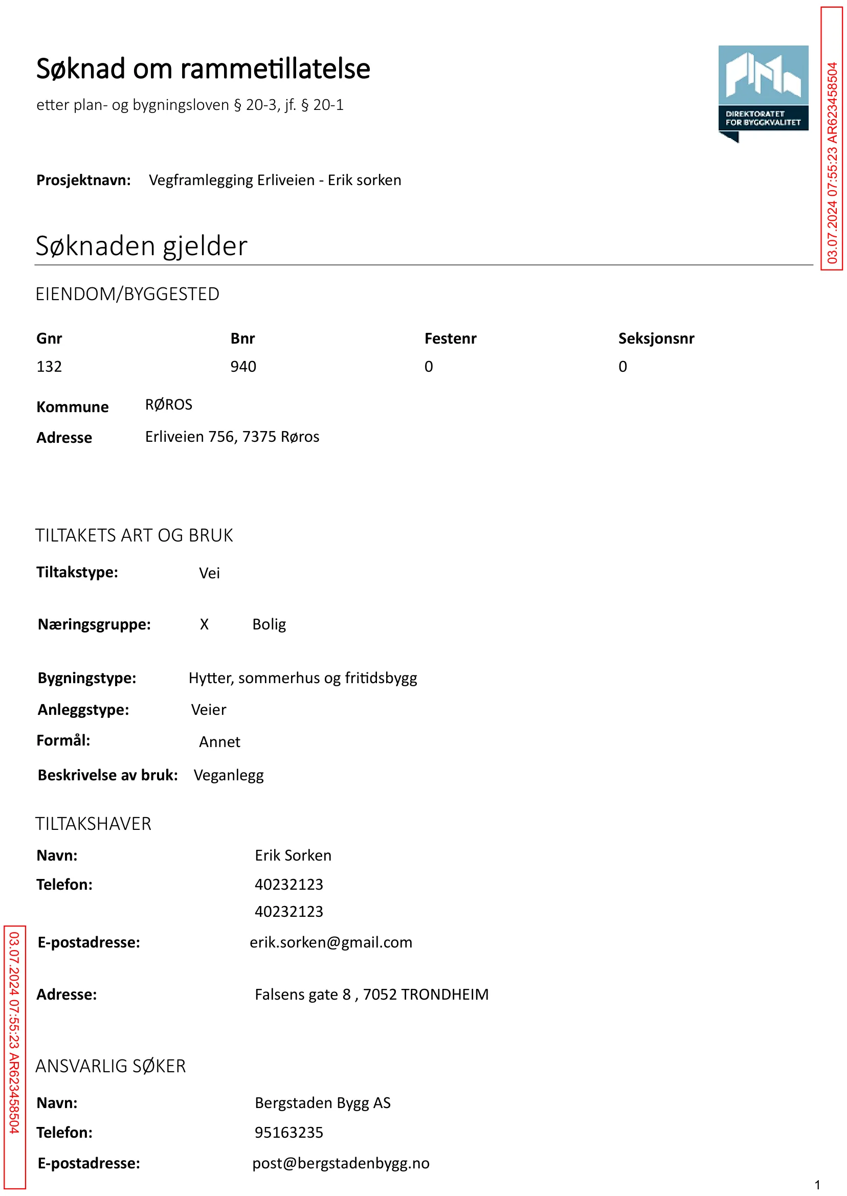 Søknad om rammetillatelse