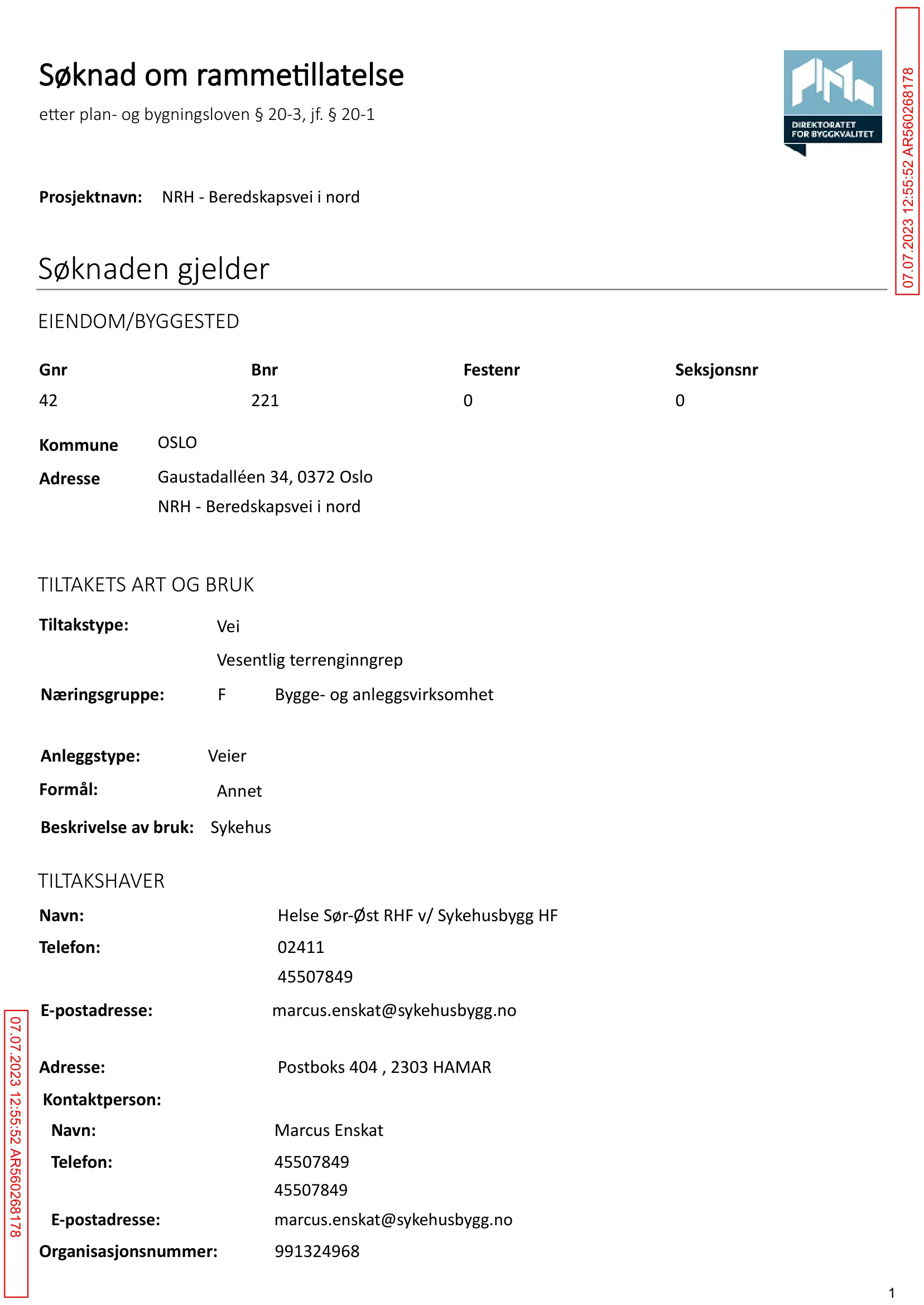 Søknad om rammetillatelse