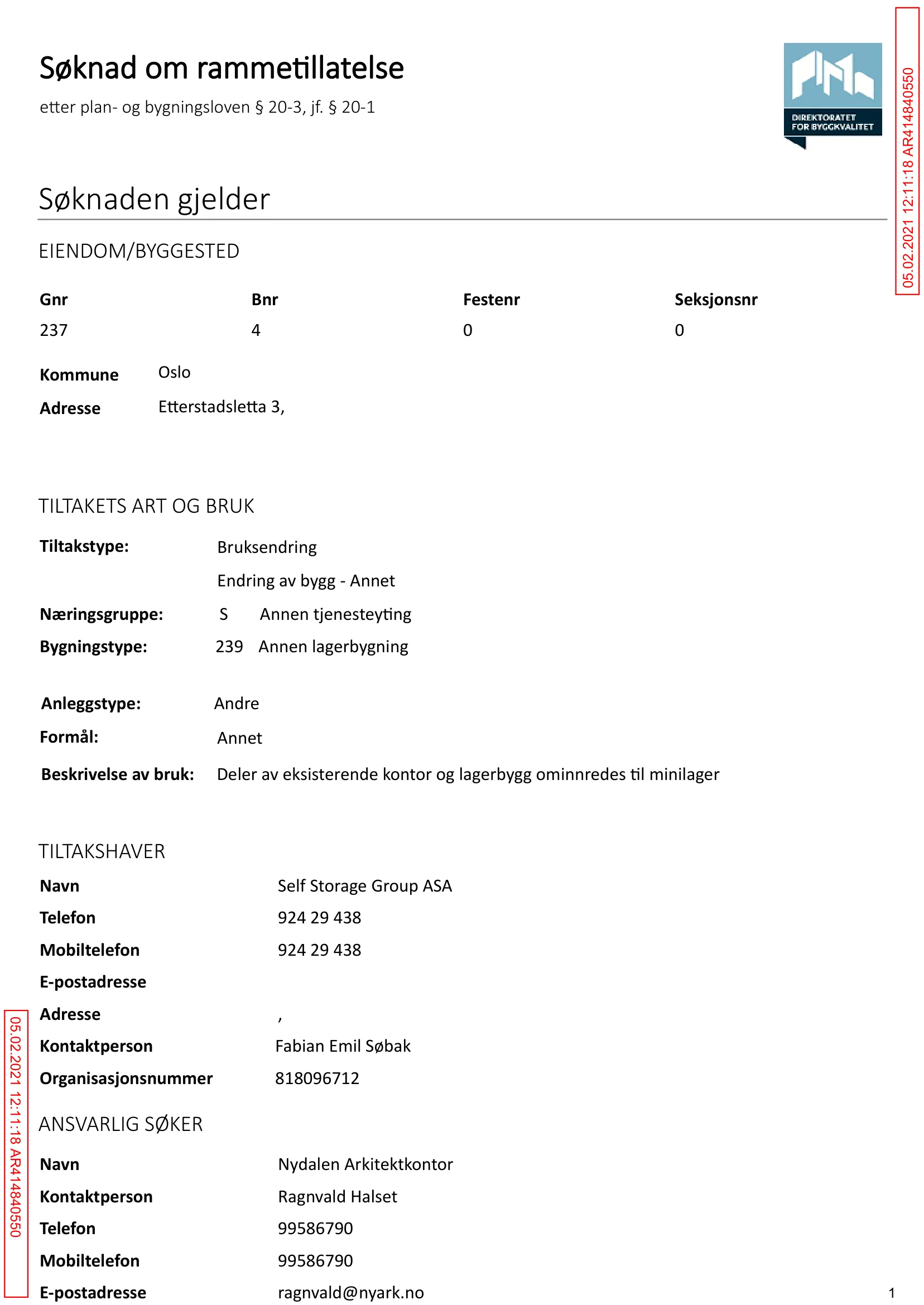 Søknad om rammetillatelse