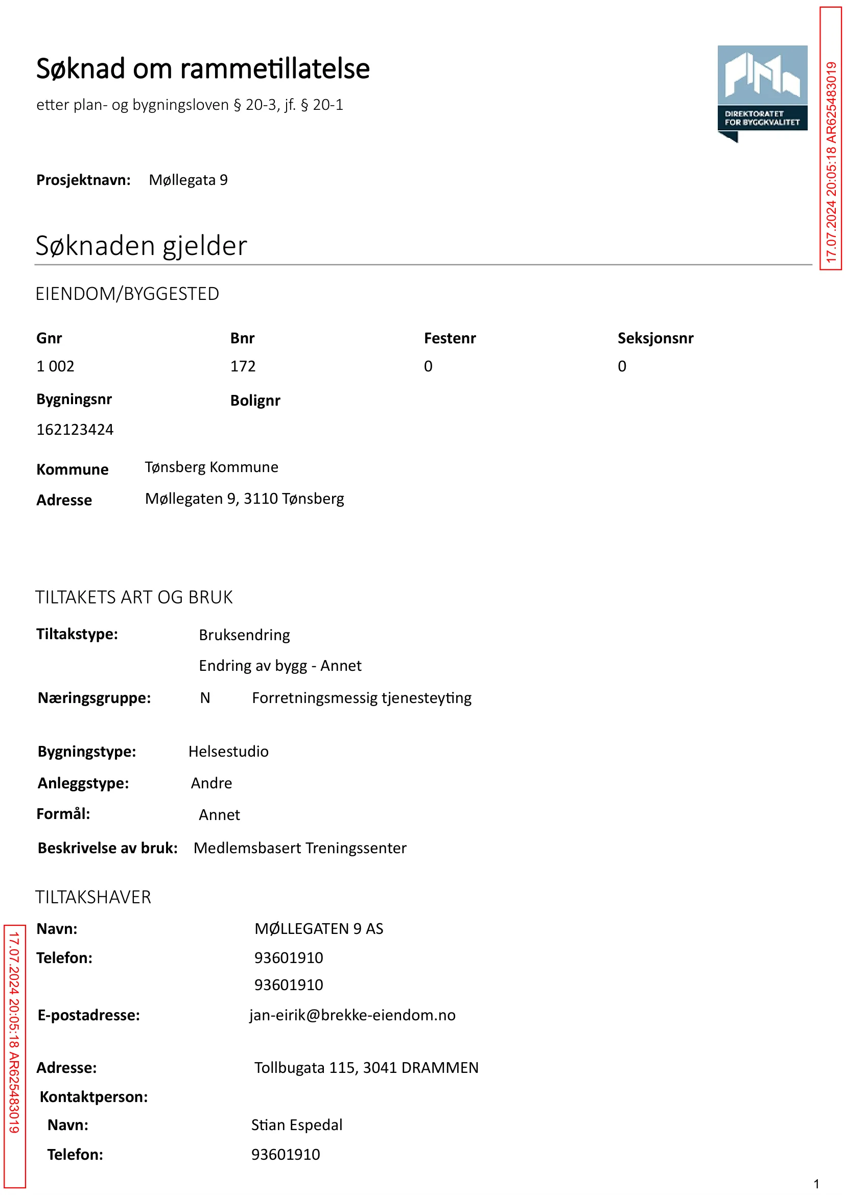 Søknad om rammetillatelse