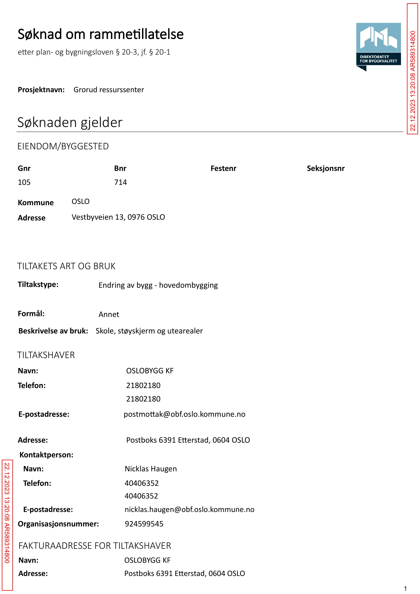 Søknad om rammetillatelse
