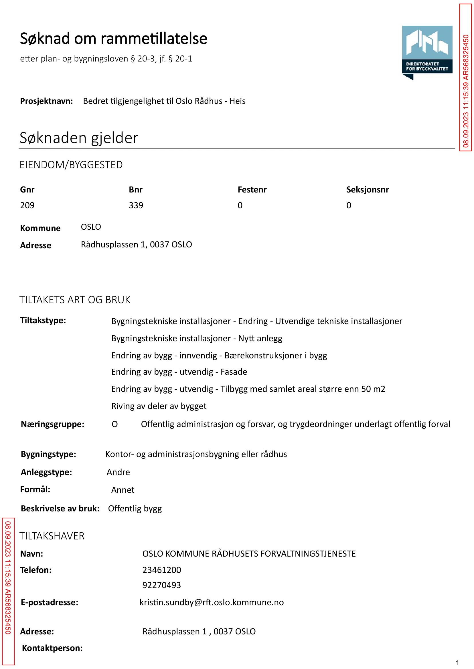 Søknad om rammetillatelse