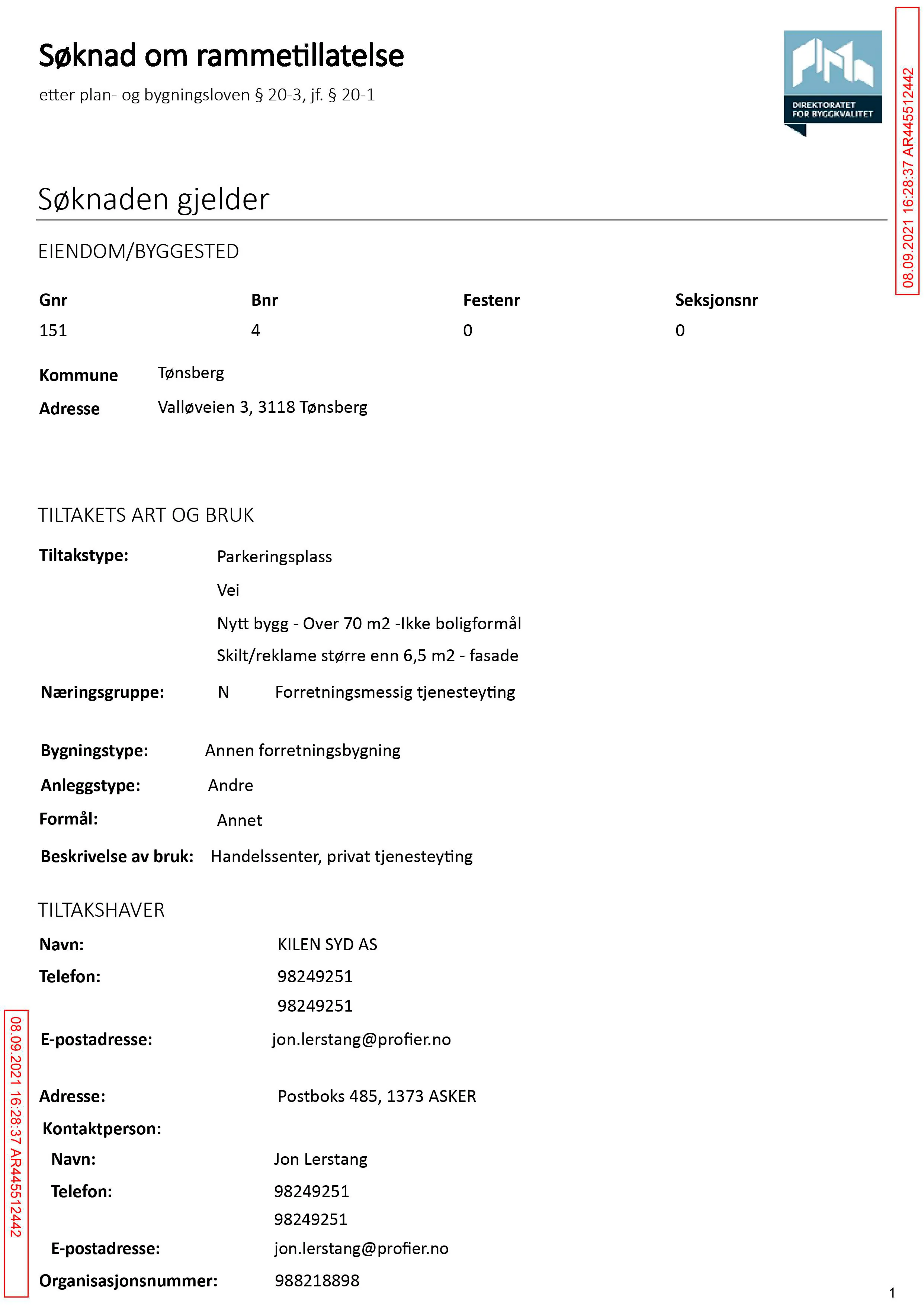 Søknad om rammetillatelse