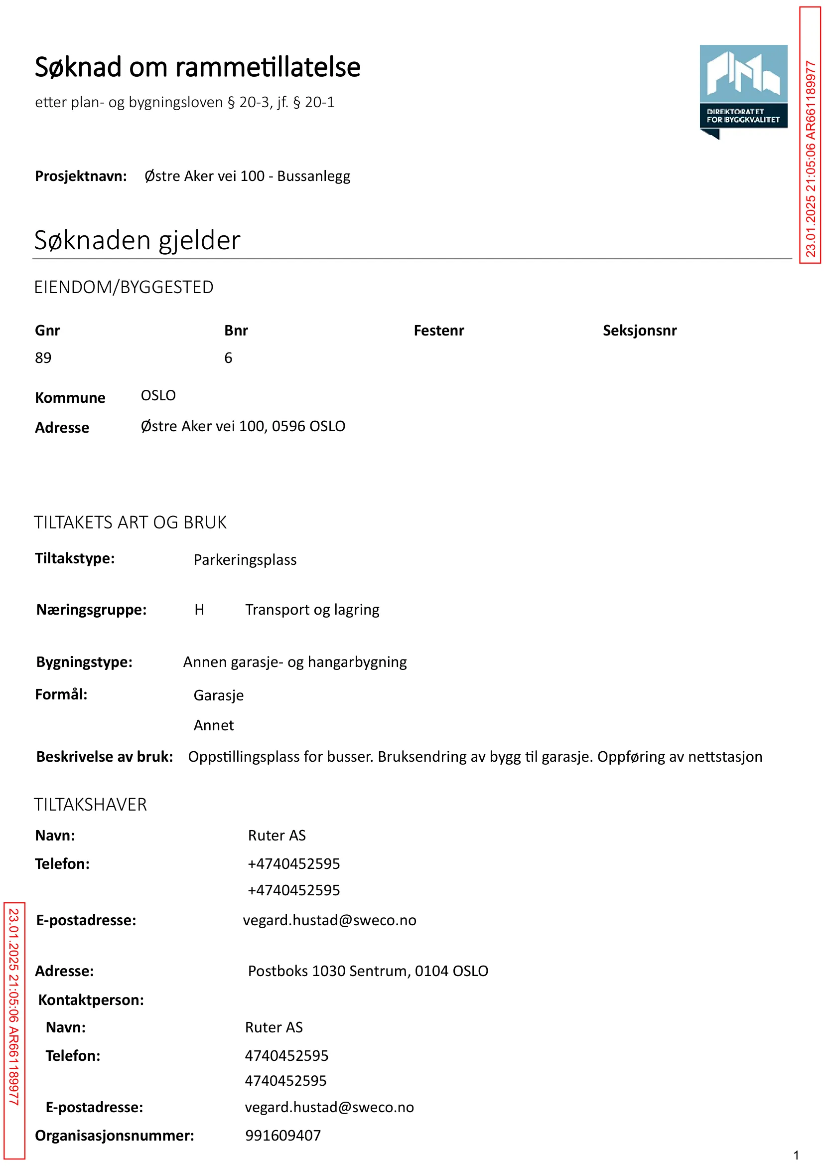 Søknad om rammetillatelse