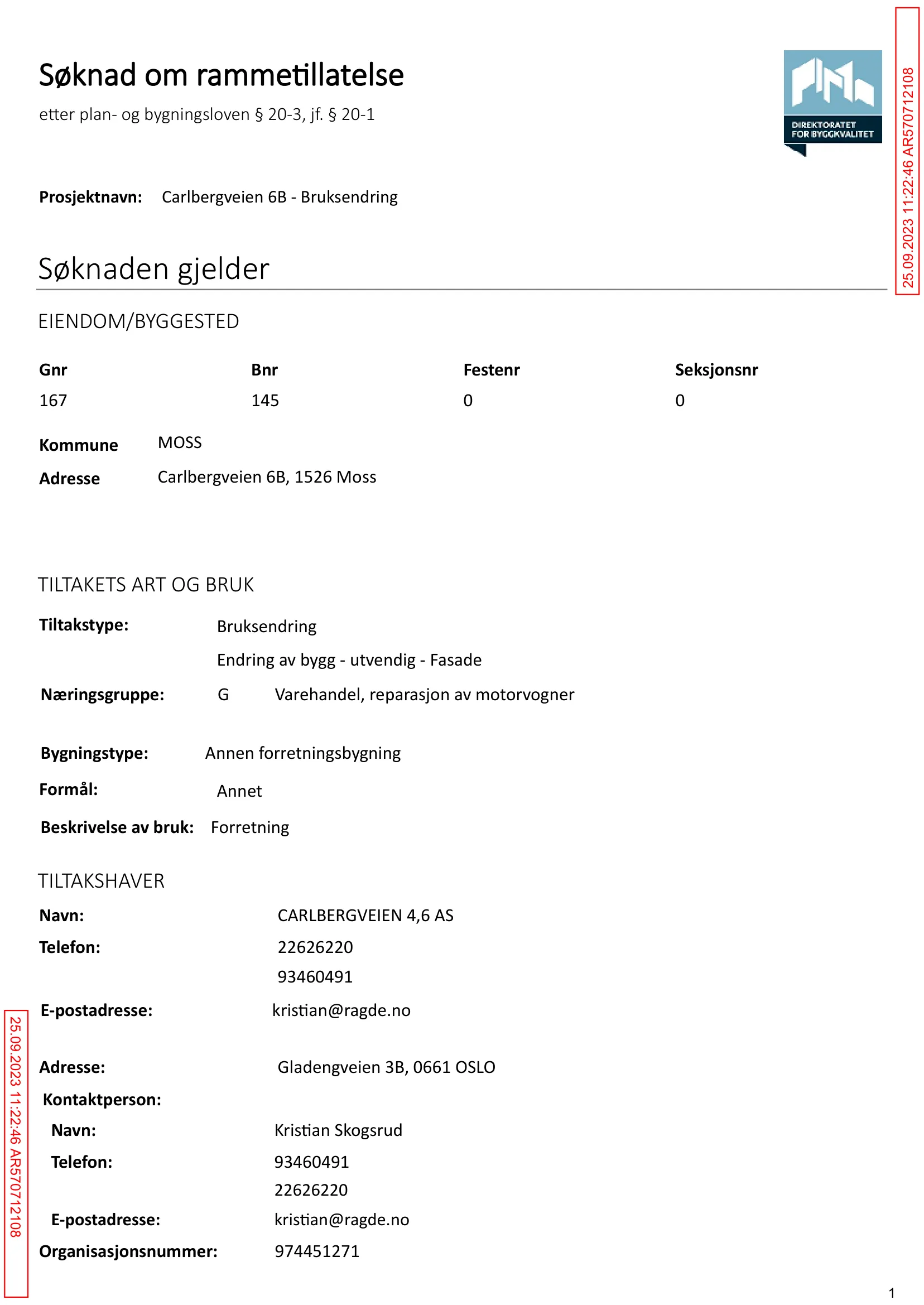 Søknad om rammetillatelse