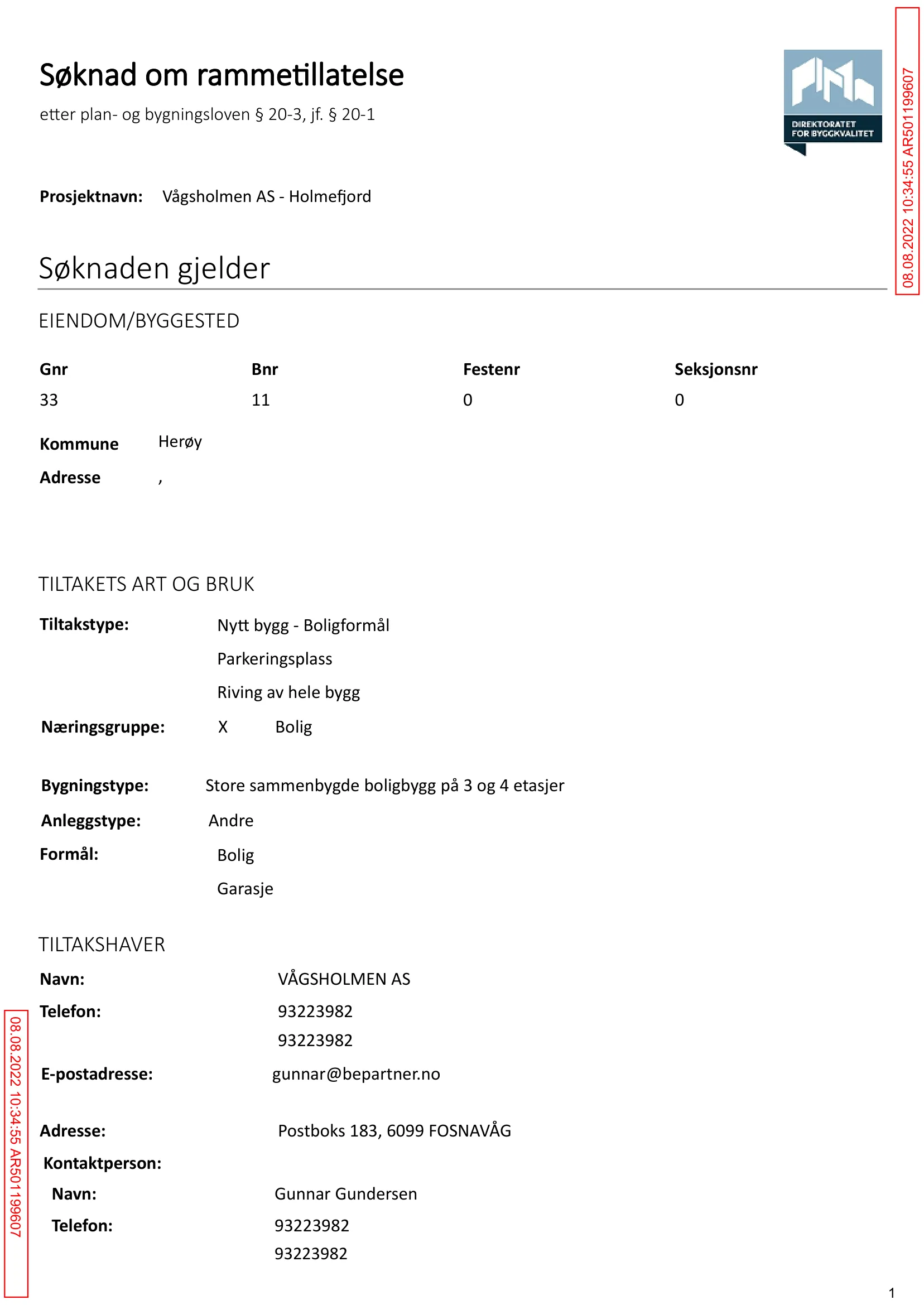 Søknad om rammetillatelse