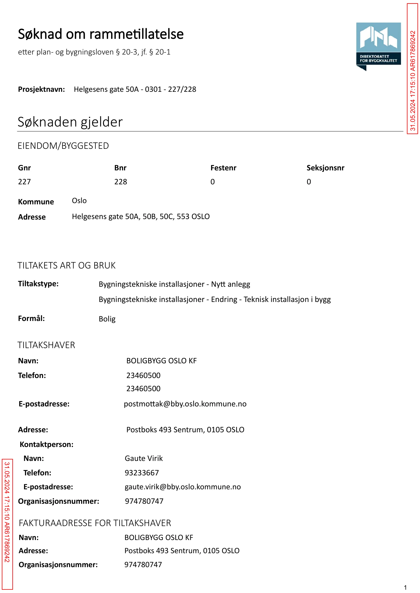 Søknad om rammetillatelse