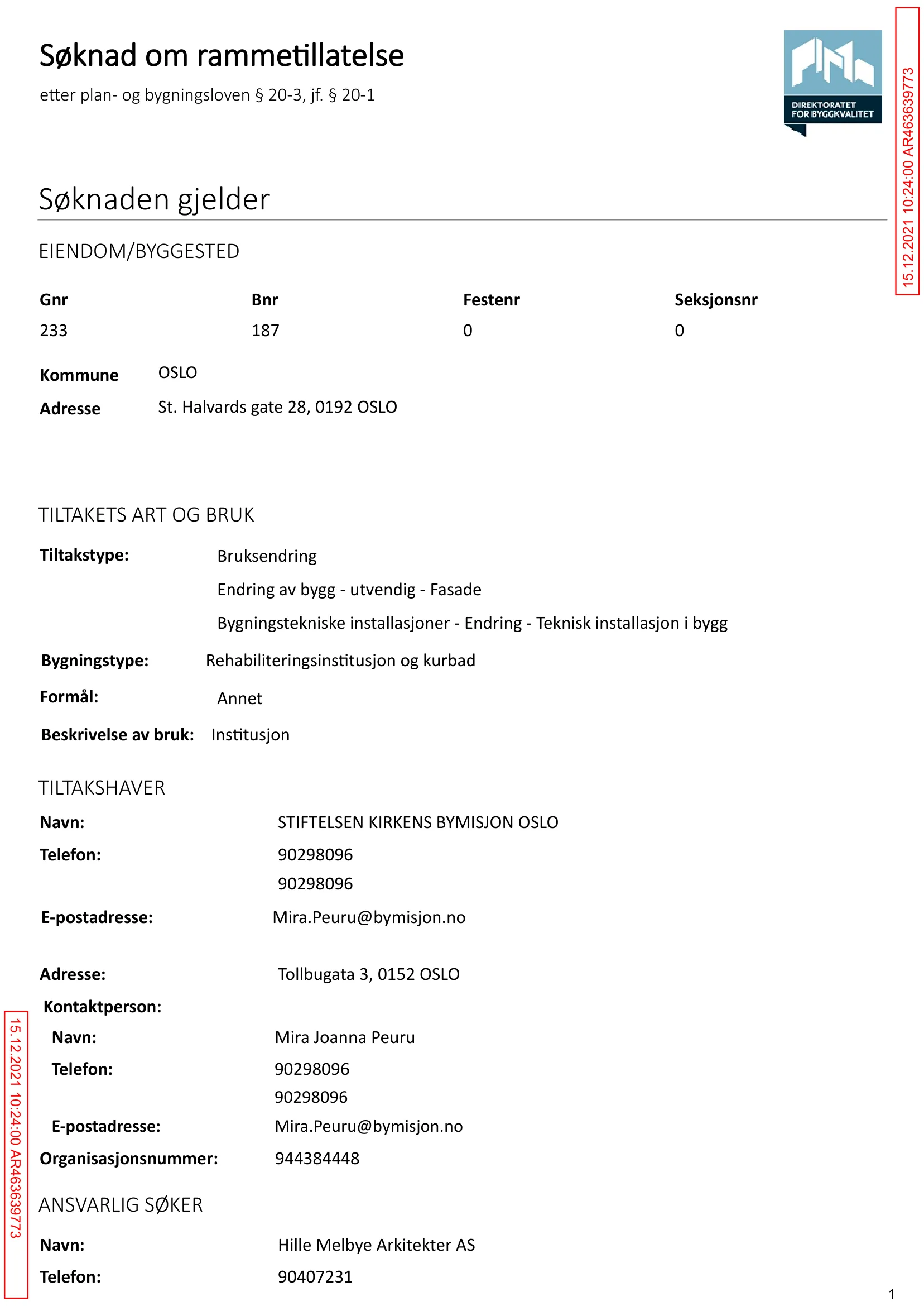 Søknad om rammetillatelse
